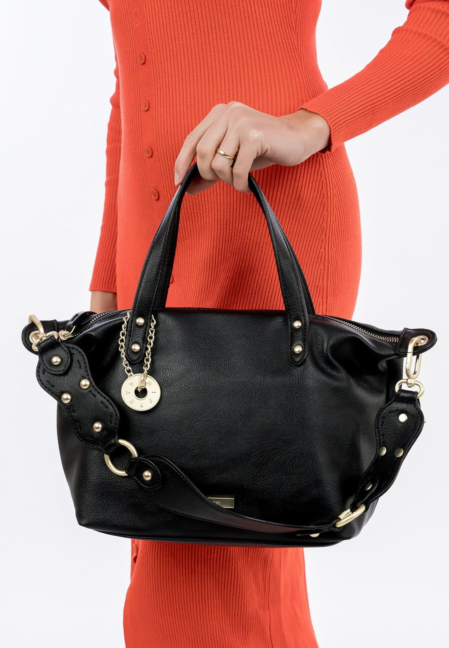 SURI FREY Betzy Cityshopper M Handtasche Schwarz genarbt