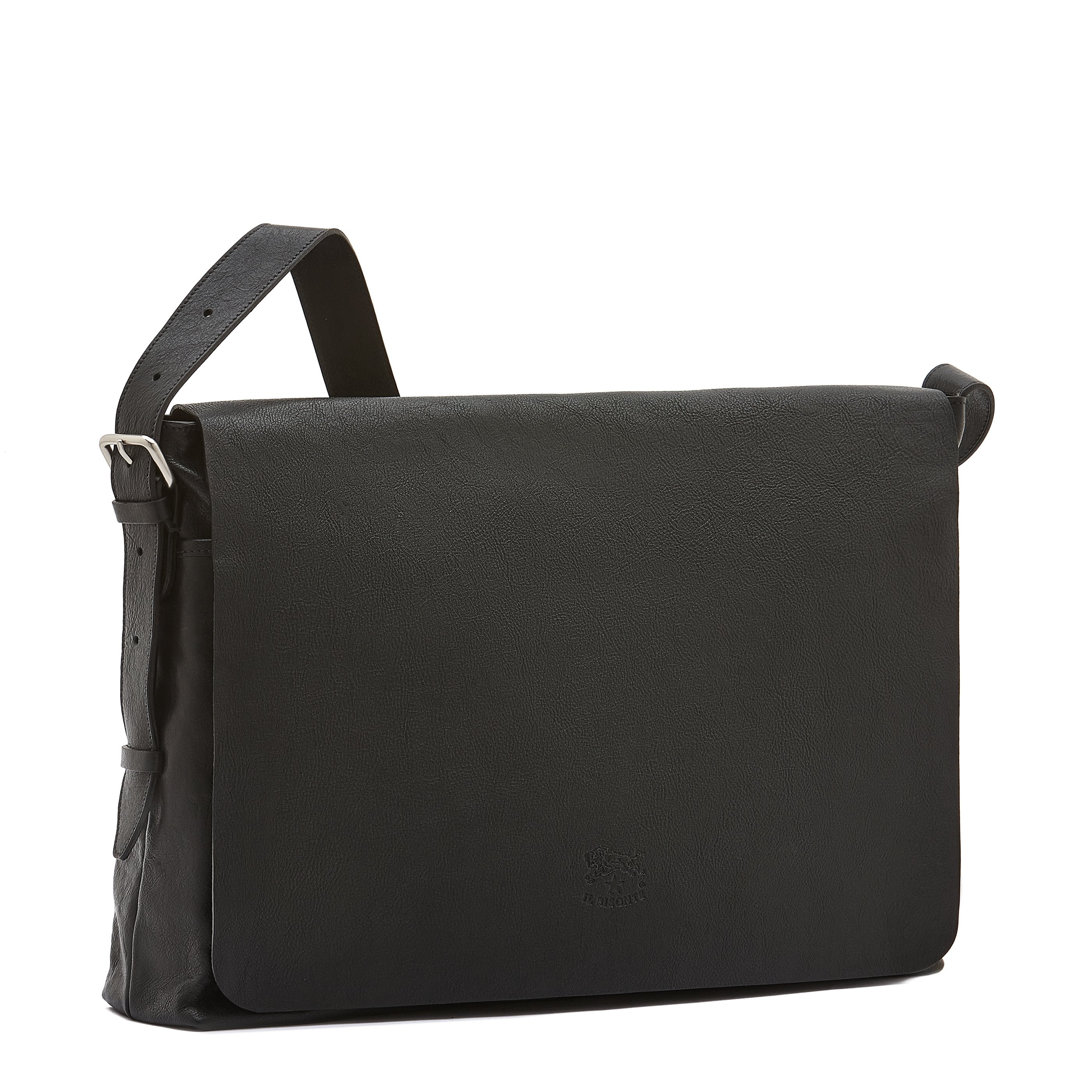 Il Bisonte Brolio Messenger schwarz Vollleder