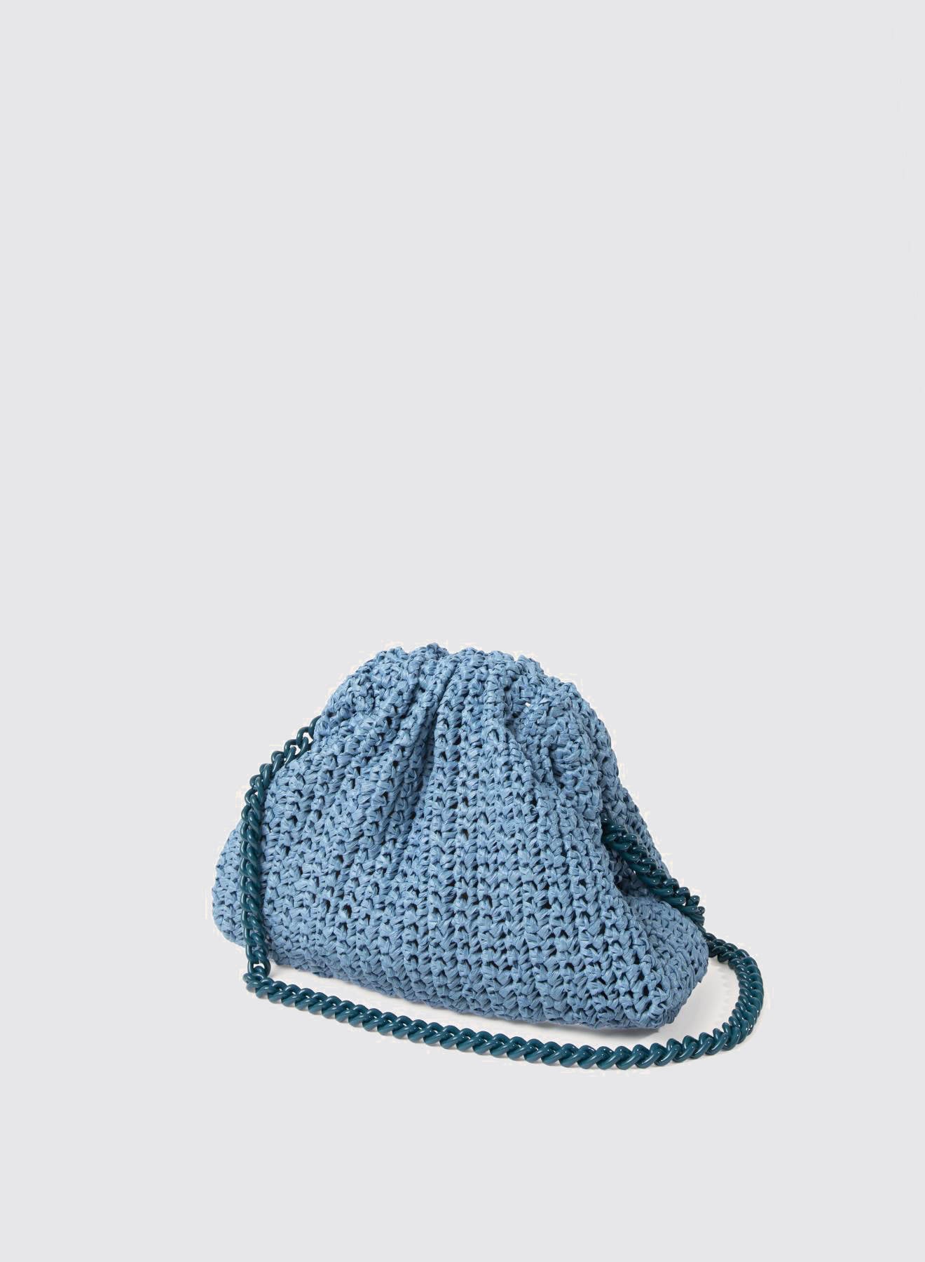 Maria la Rosa Mini Game Bag Crochet Clutch Ecru Raffia