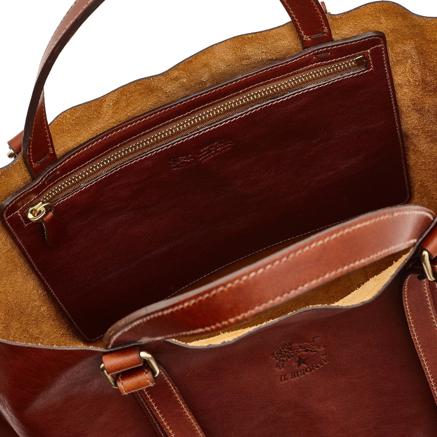 Il Bisonte Handtasche Sepia Vollleder Damen