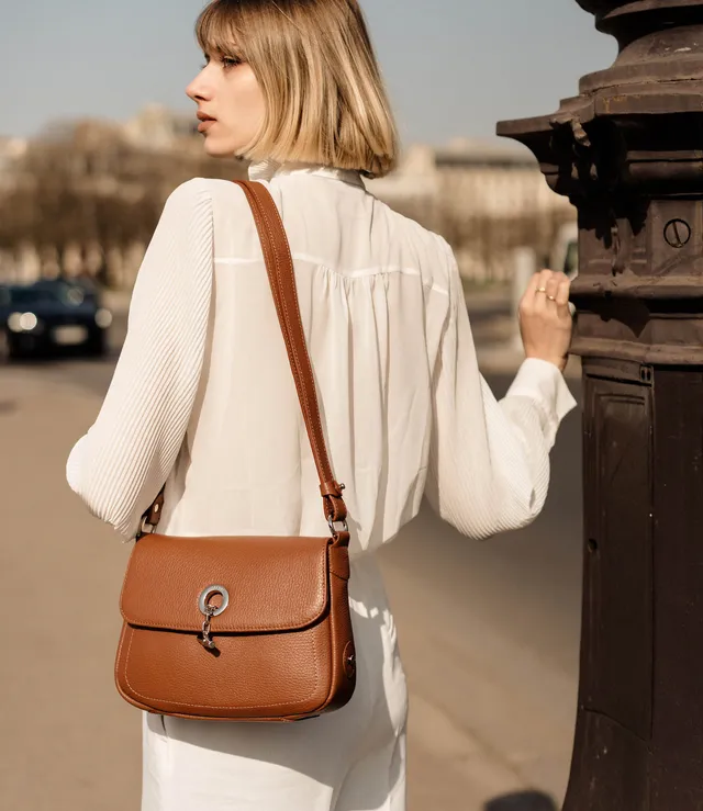 Lamarthe Paris Umhängetasche Cognac Vollleder
