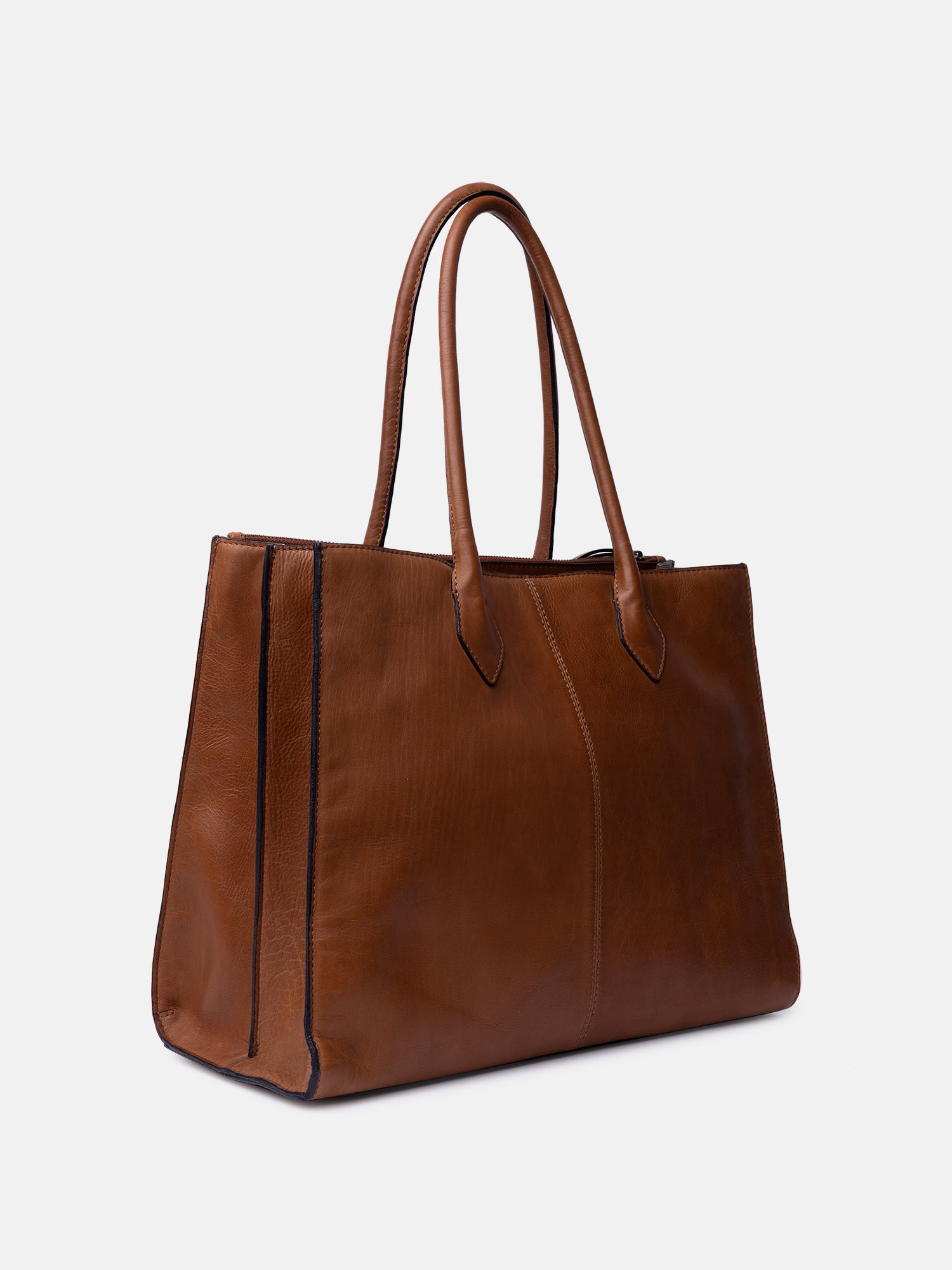 RE:DESIGNED Ora Big Schultertasche Tan Vollleder