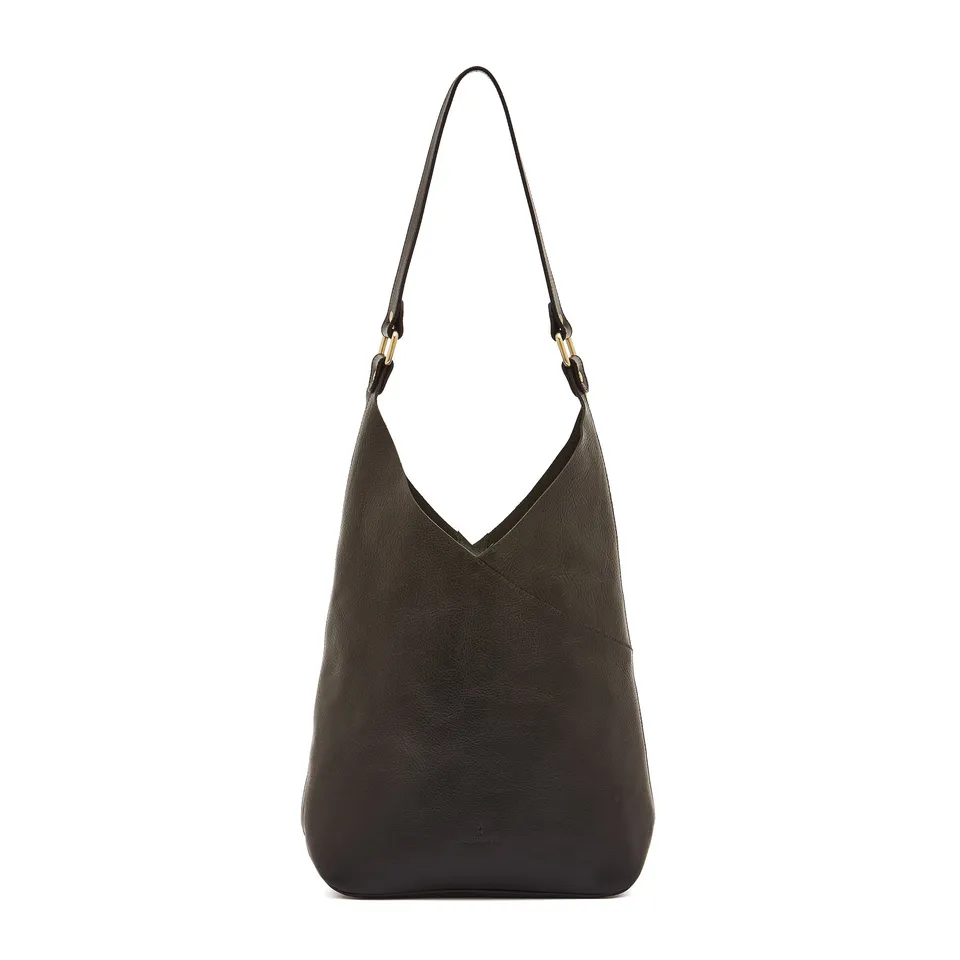 Il Bisonte Malibu Schultertasche Schwarz Vollleder
