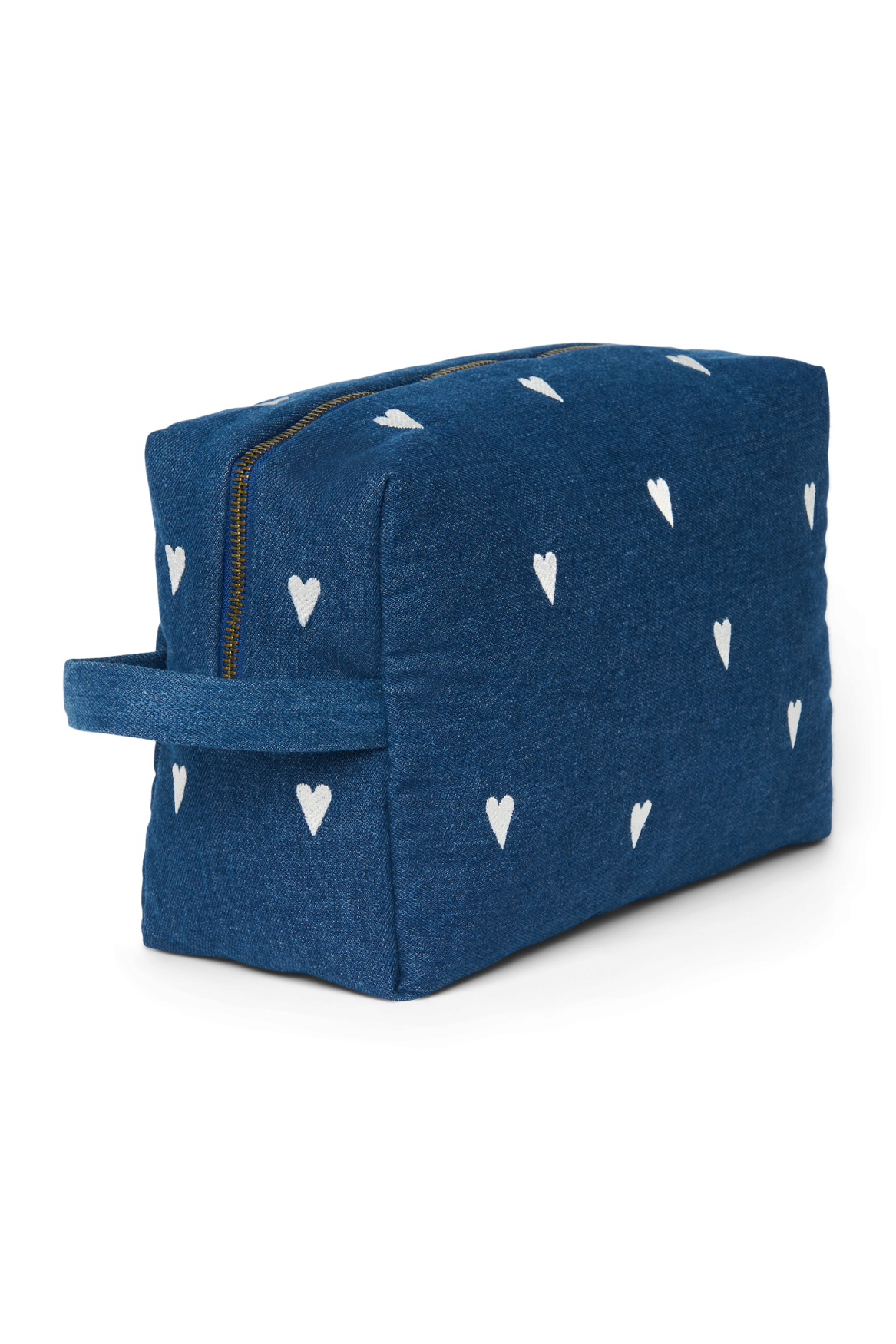 Studio Noos Denim Toiletry Kosmetiktasche Dark Blue Hearts