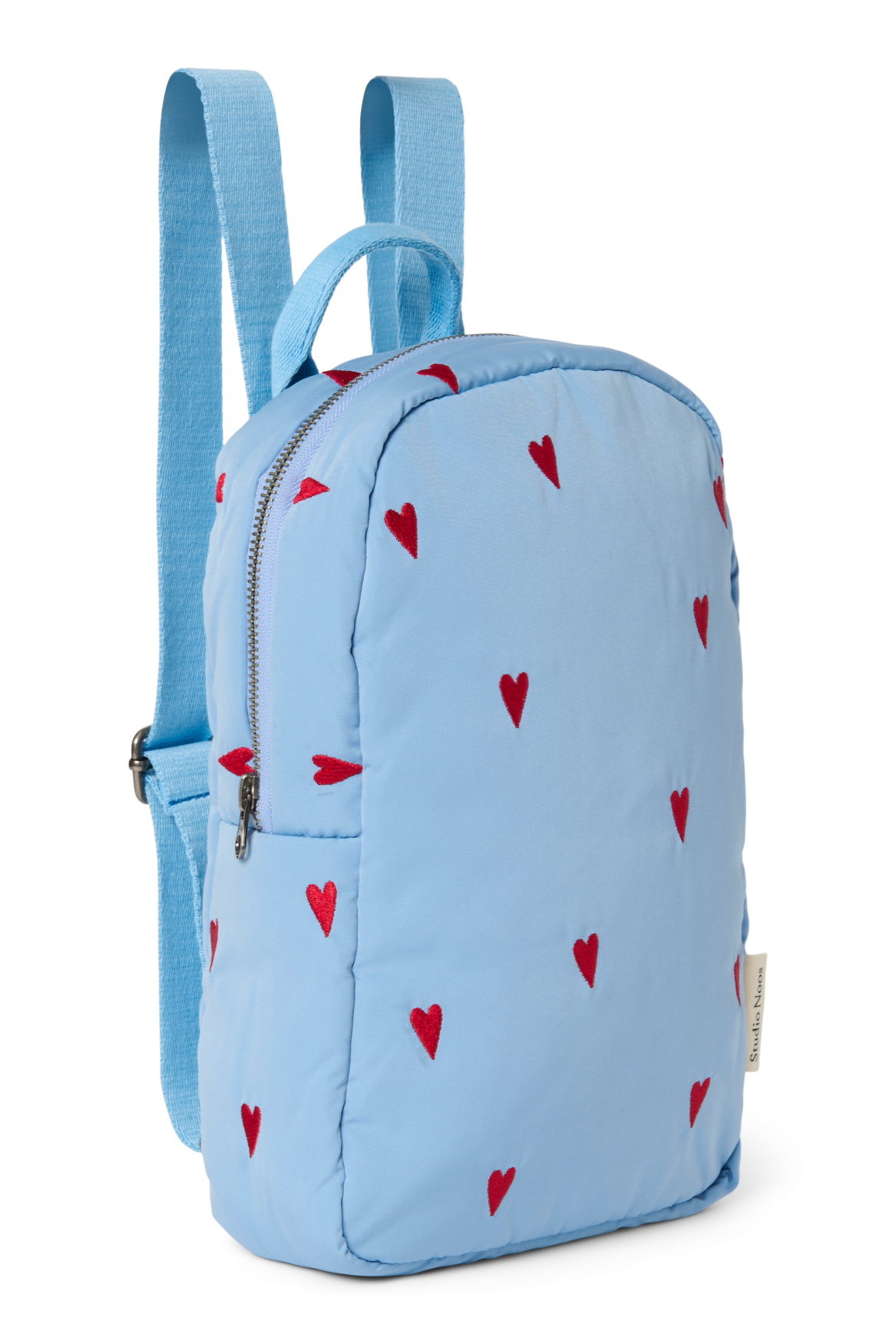 Studio Noos Puffy Mini Backpack Rucksack Light Blue Hearts