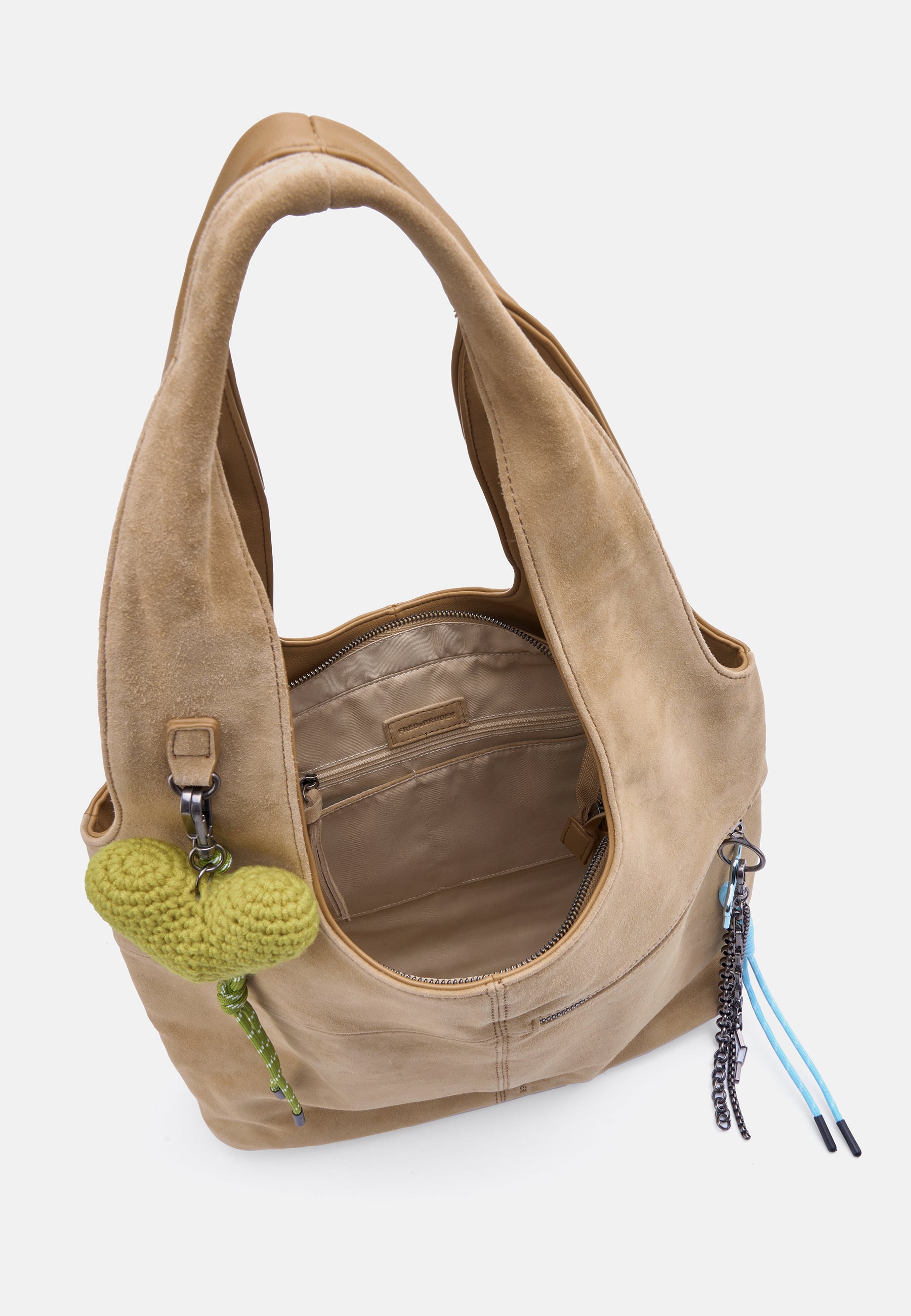 FREDsBRUDER Beautiful Mess Hobo Tasche taupe Wildleder