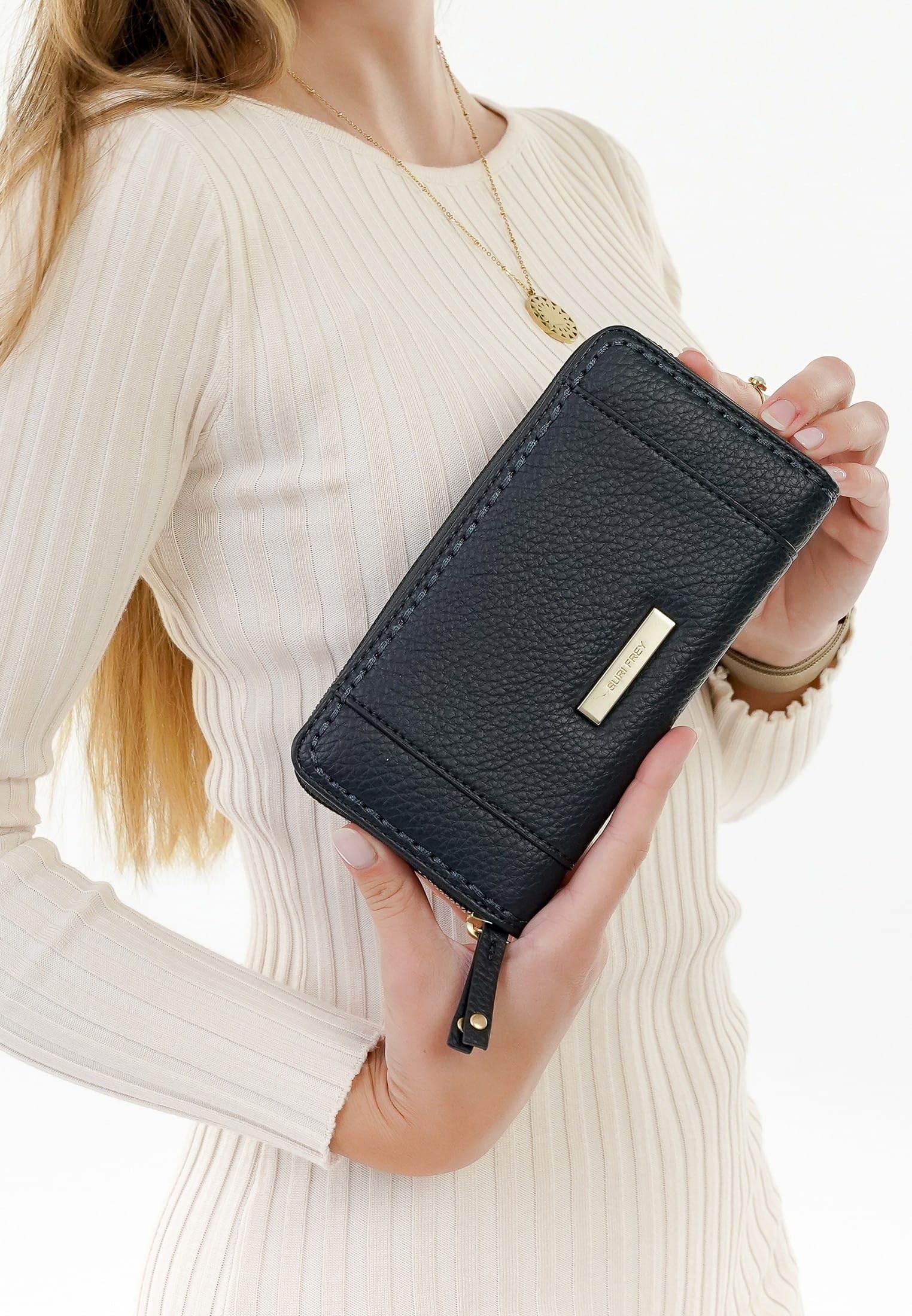 SURI FREY Ginny Zip Around Wallet Geldbörse Navy