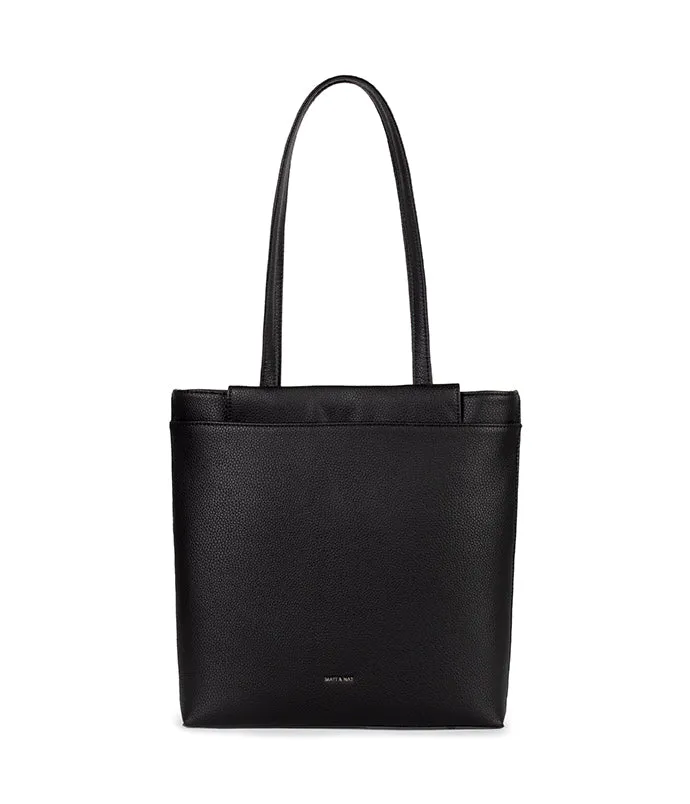 Matt & Nat Grain Koe Tote Handtasche Schwarz Laptop