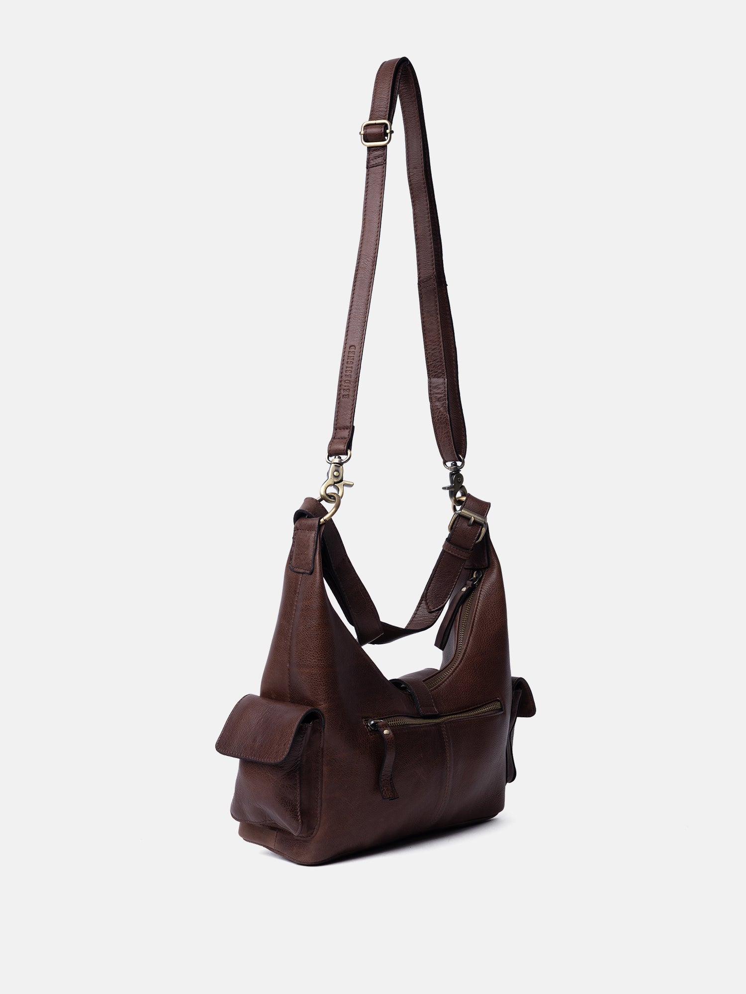 RE:DESIGNED Solvej Medium Umhängetasche Woodsmoke Leder