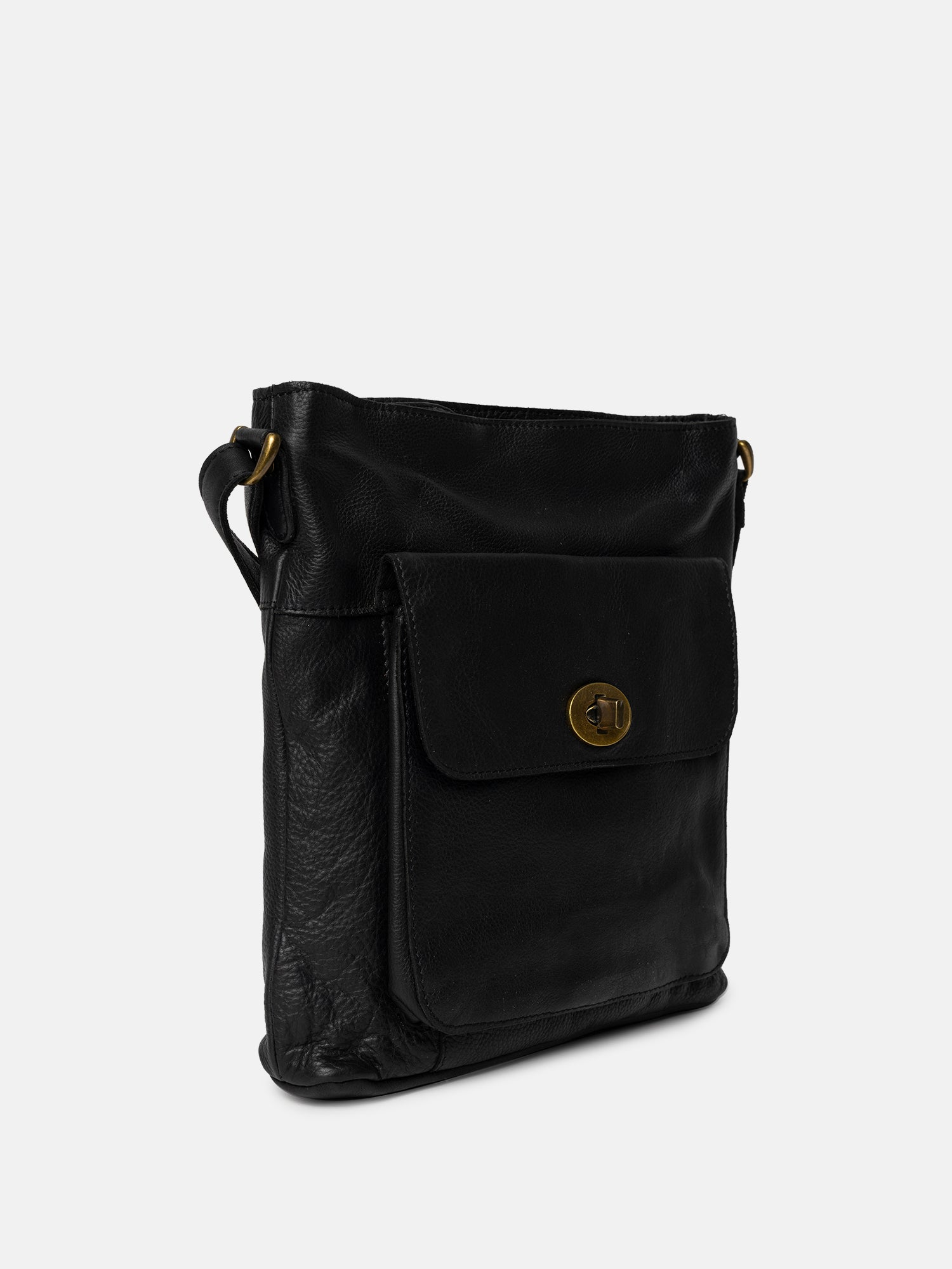 RE:DESIGNED Kay Urban Umhängetasche Schwarz Vollleder