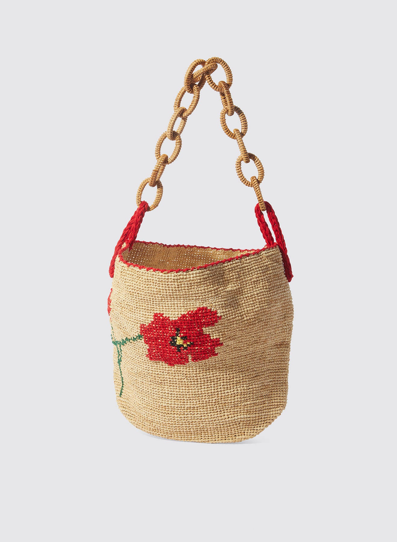 Maria la Rosa Poppyelle Tote Natural Blumen-Stickerei