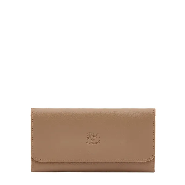 Il Bisonte Continental Geldbörse Damen taupe Vollleder