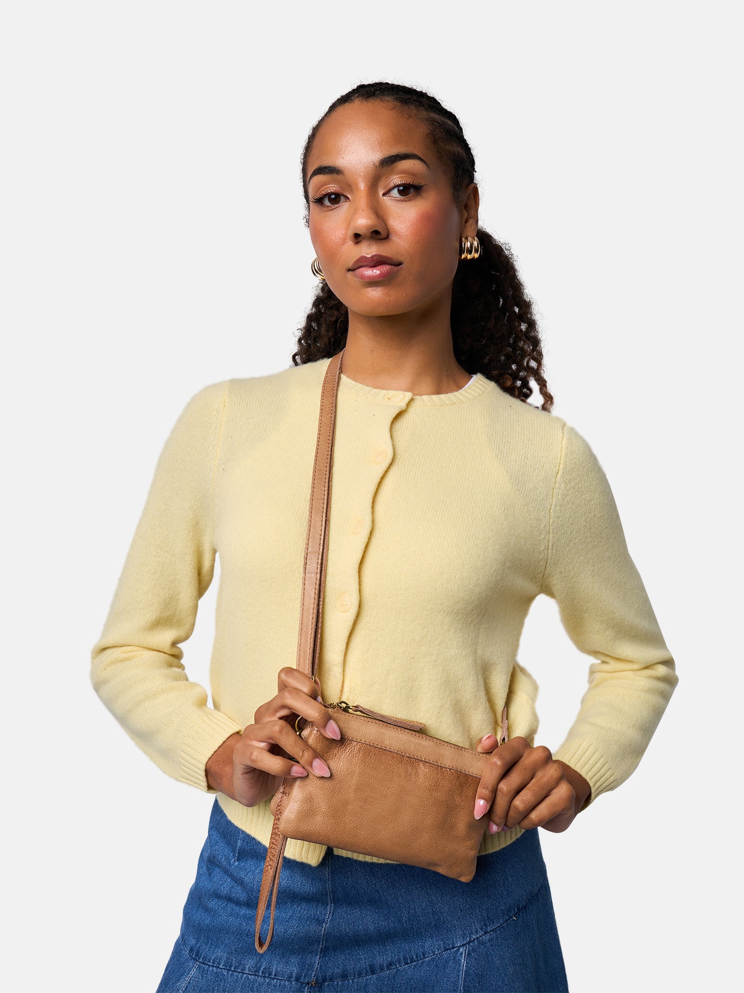 RE:DESIGNED Lisa Urban Clutch Taupe Vollleder