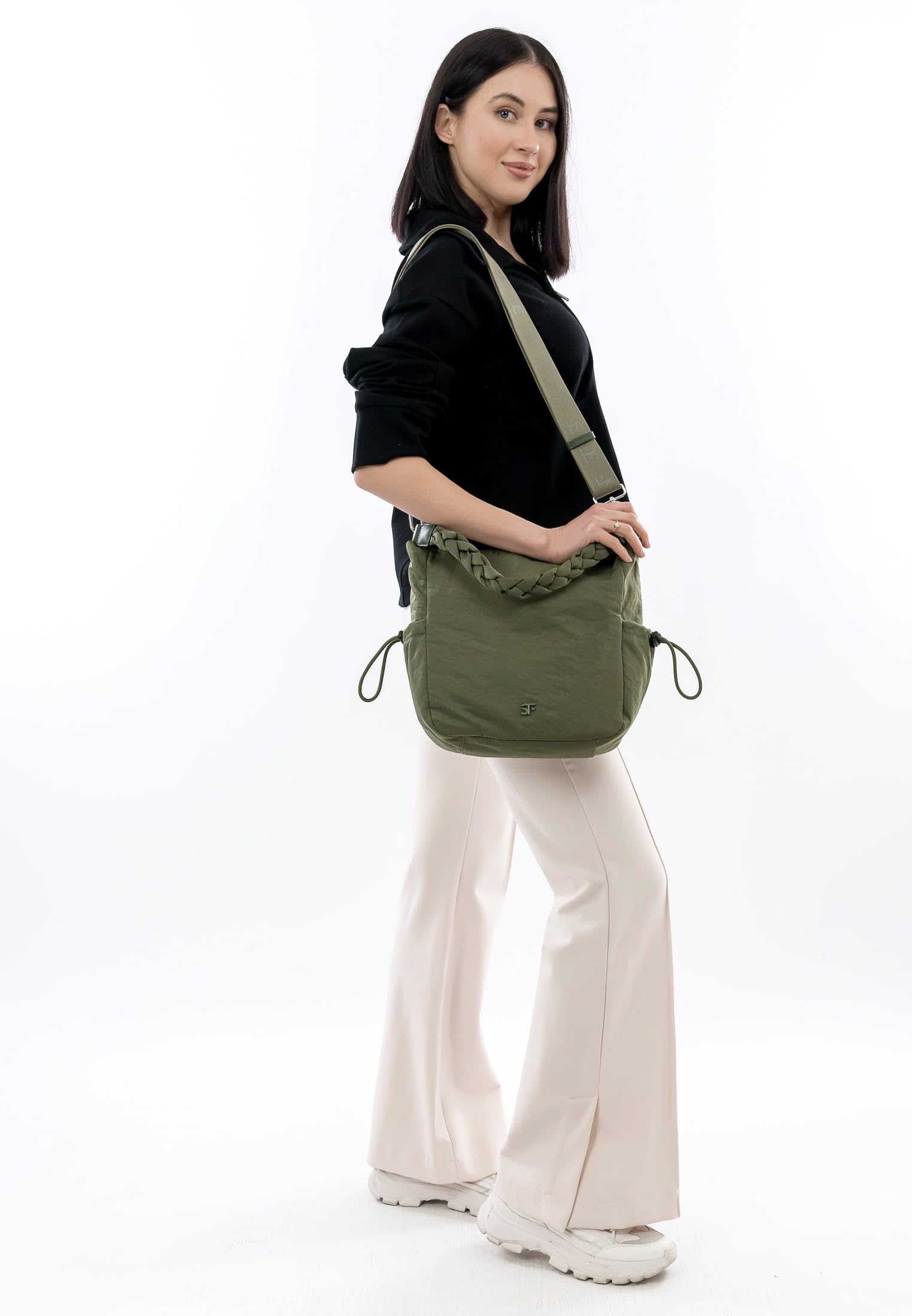 SURI FREY Abby Crossover Schultertasche Khaki 32cm