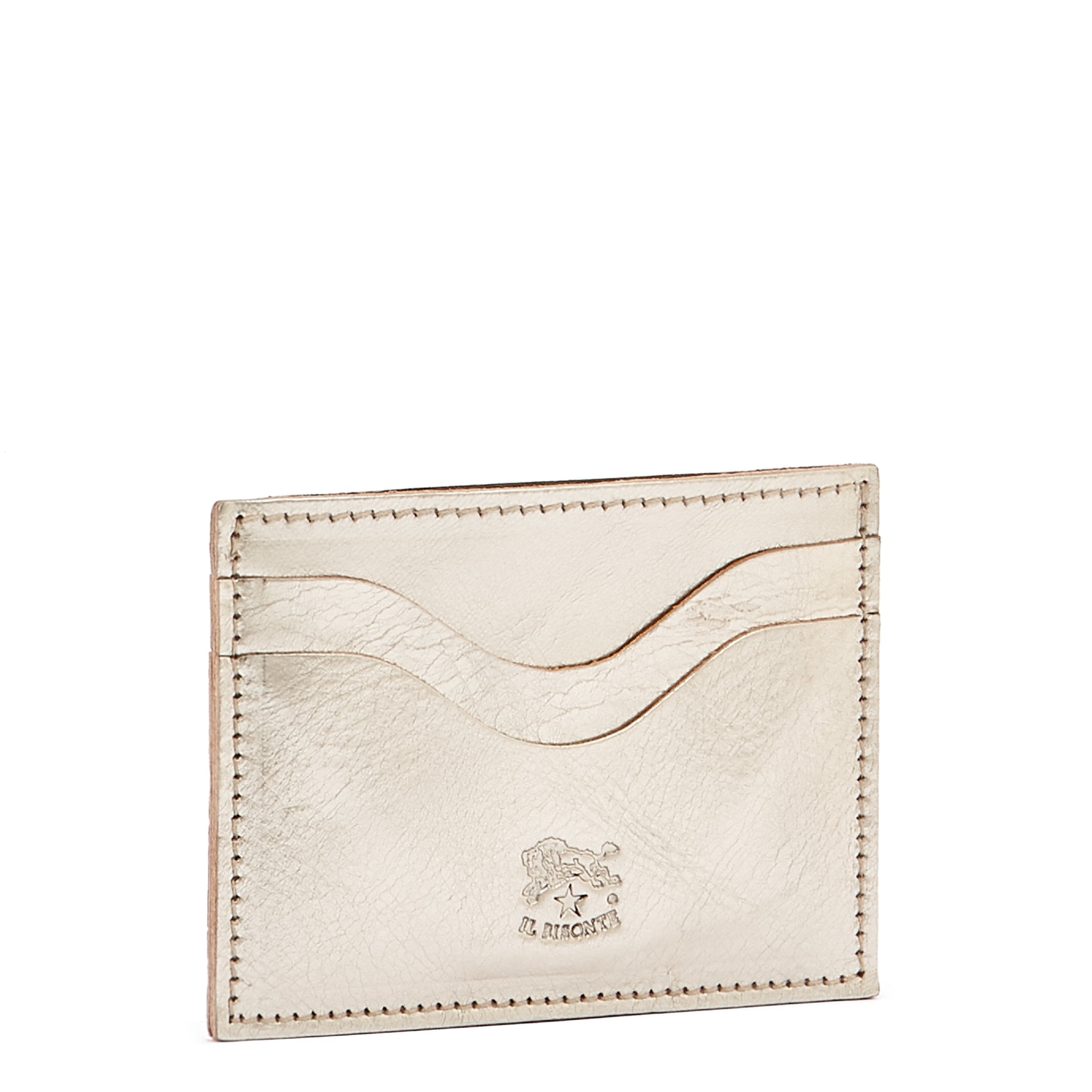 Il Bisonte Salina Kartenetui platino Metallic-Leder