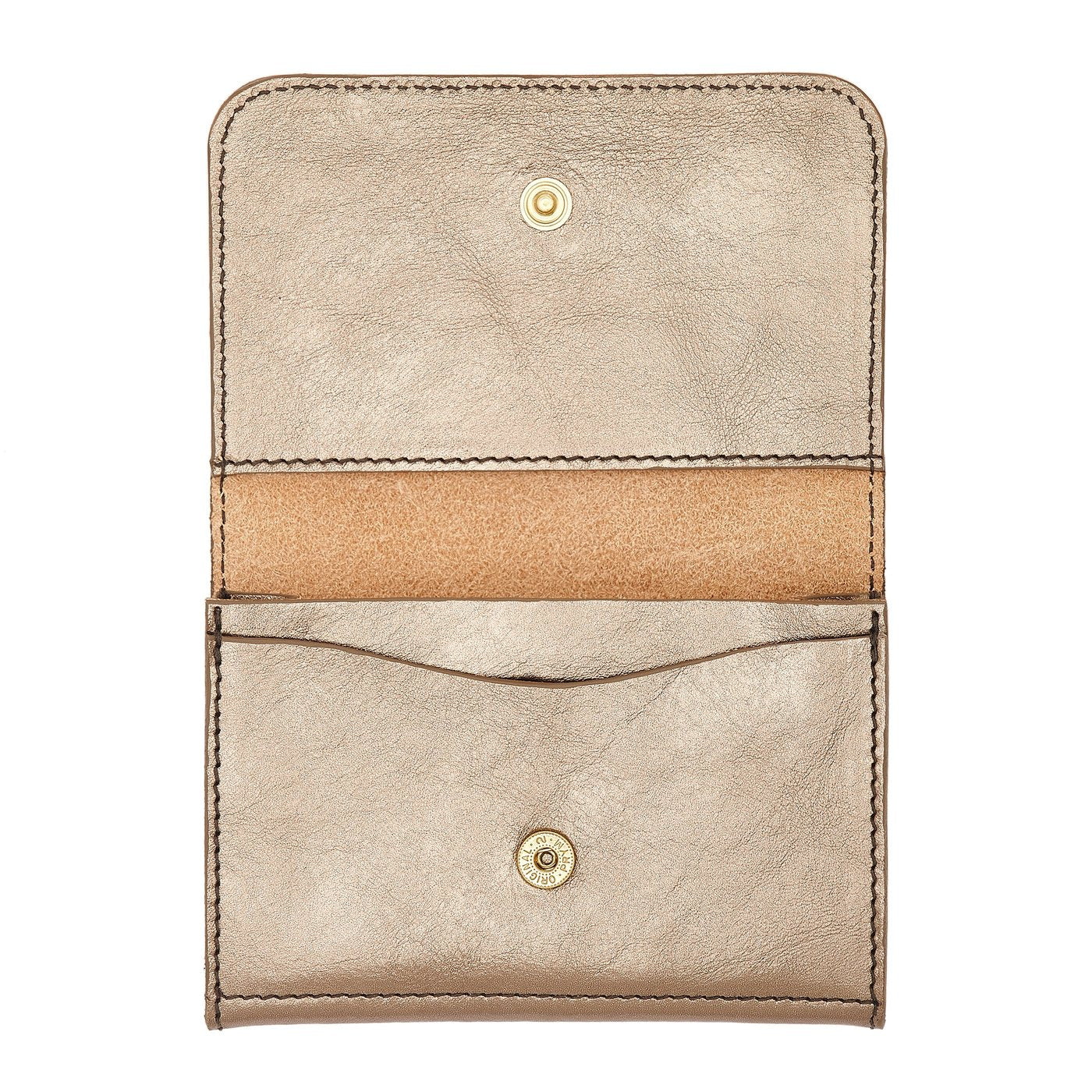 Il Bisonte Galileo Kartenetui bronze metallic Vollleder