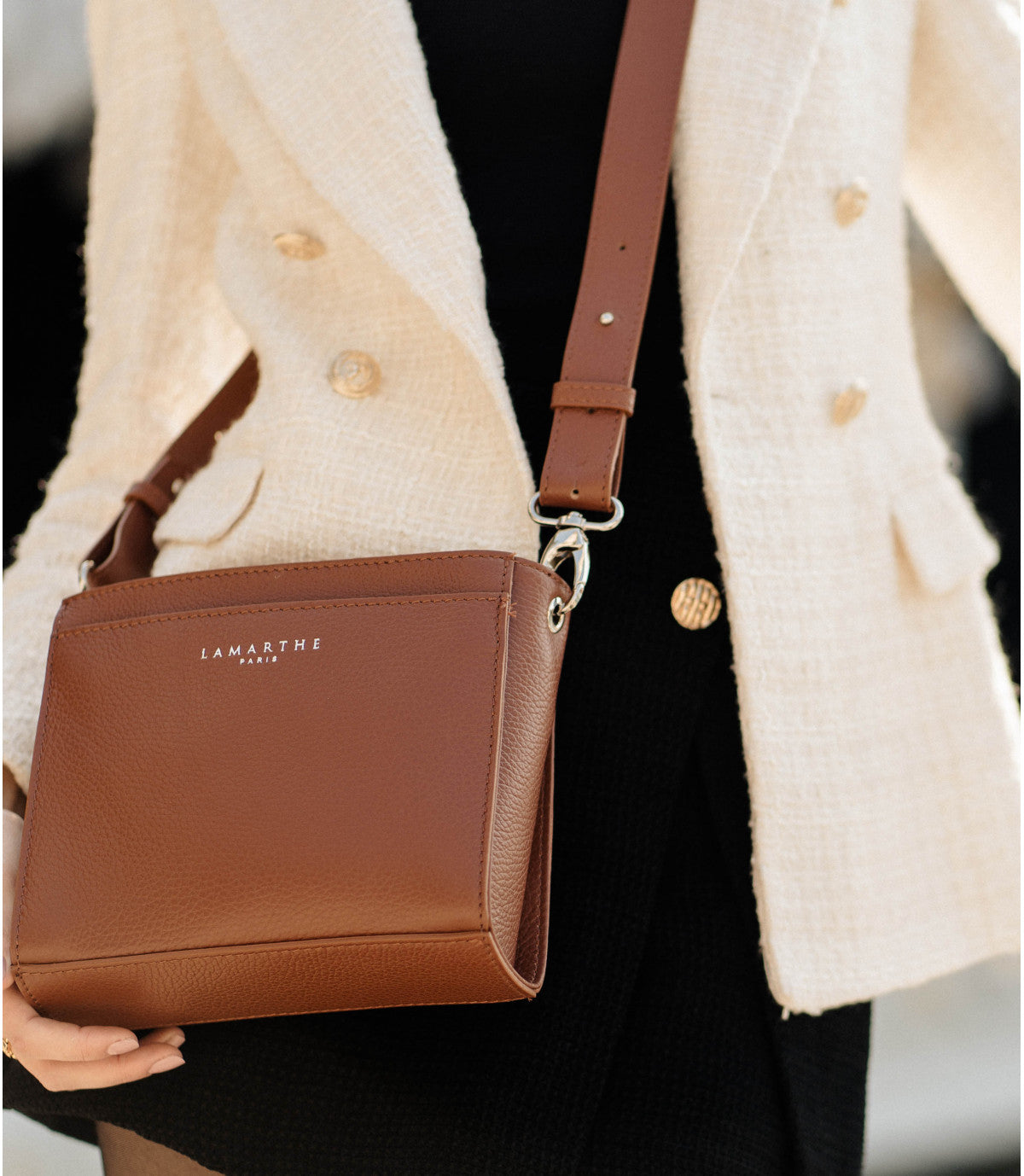 Lamarthe Fidèle Crossbody Orange Vollleder 20 cm