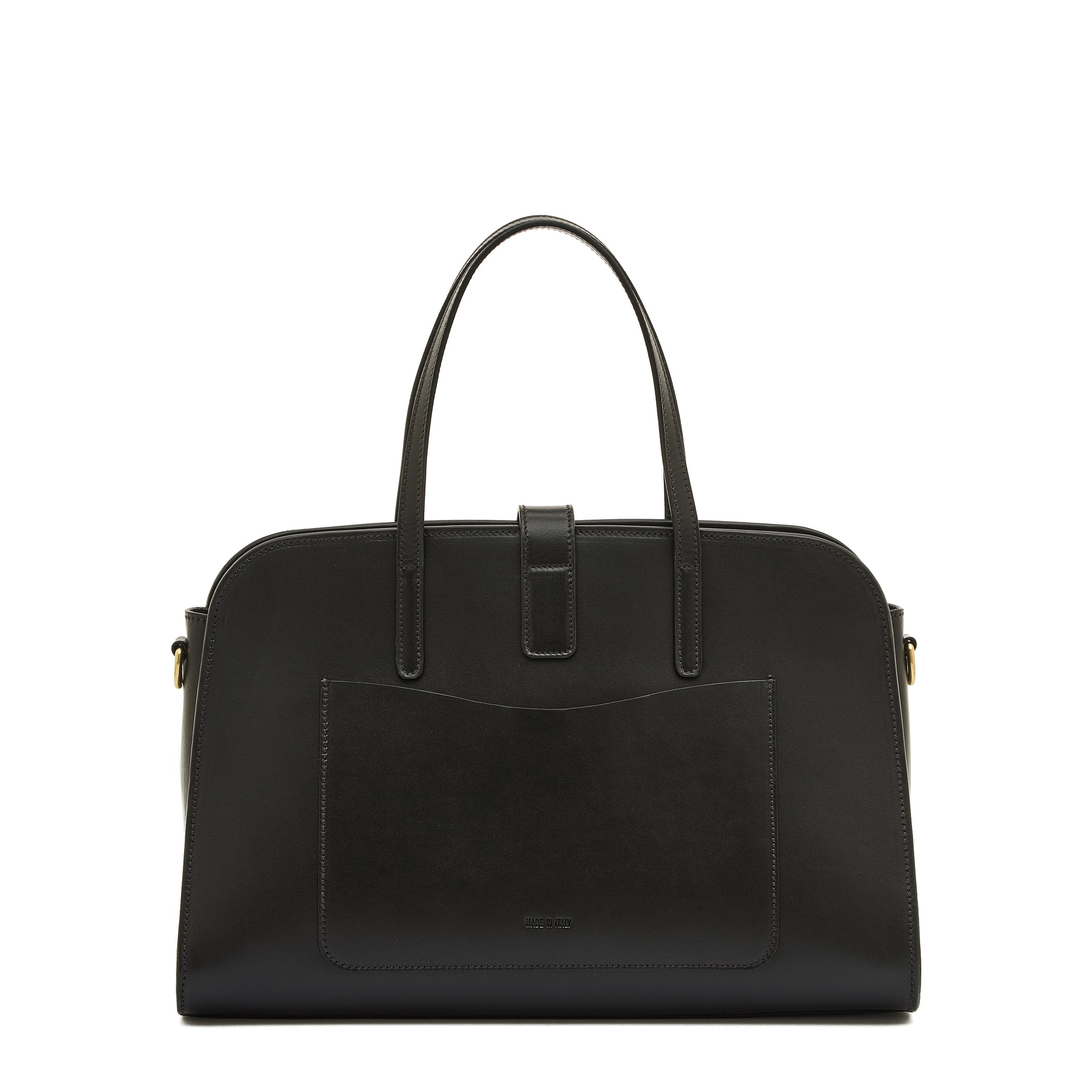 Il Bisonte Atelier Handtasche Schwarz Vollleder