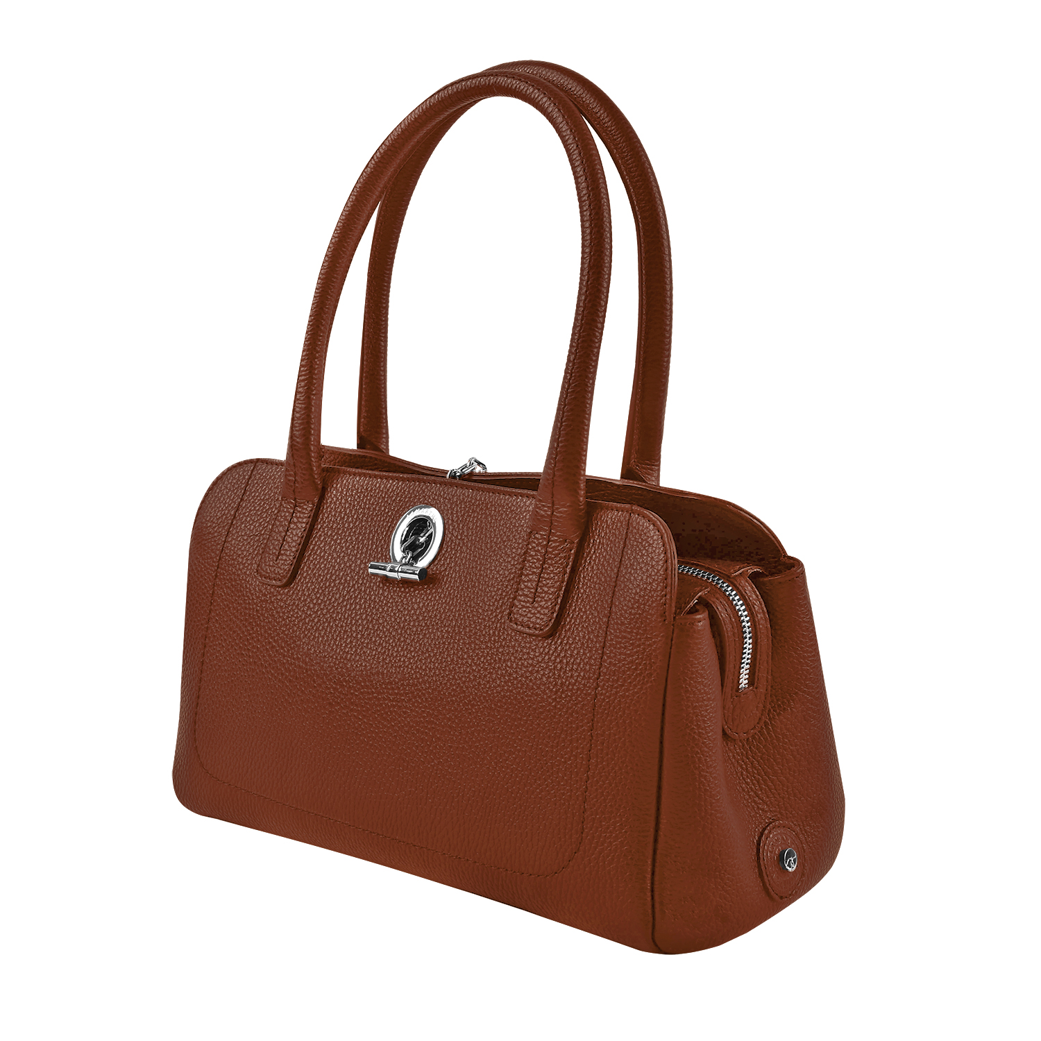 Lamarthe Paris Schultertasche Cognacbraun Vollleder