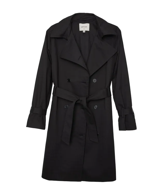 Matt & Nat Ezra Trenchcoat Baumwolle schwarz vegan