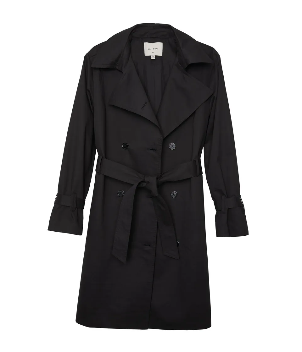 Matt & Nat Ezra Trenchcoat Baumwolle schwarz vegan