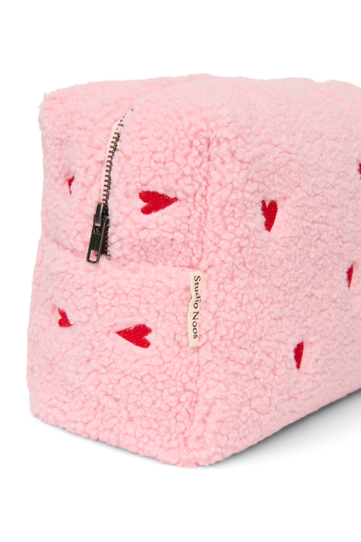 Studio Noos Teddy Toiletry Bag Kulturtasche Light Pink Hearts