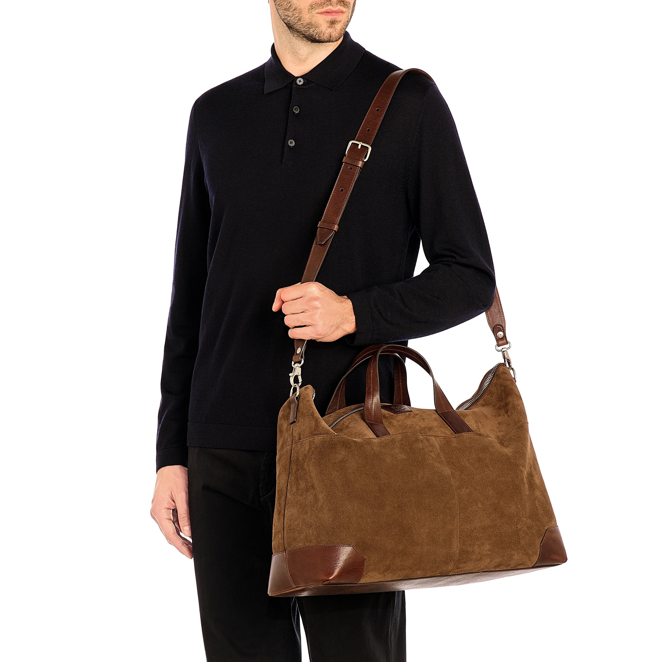 Il Bisonte Galileo Reisetasche Testa di Moro Suede
