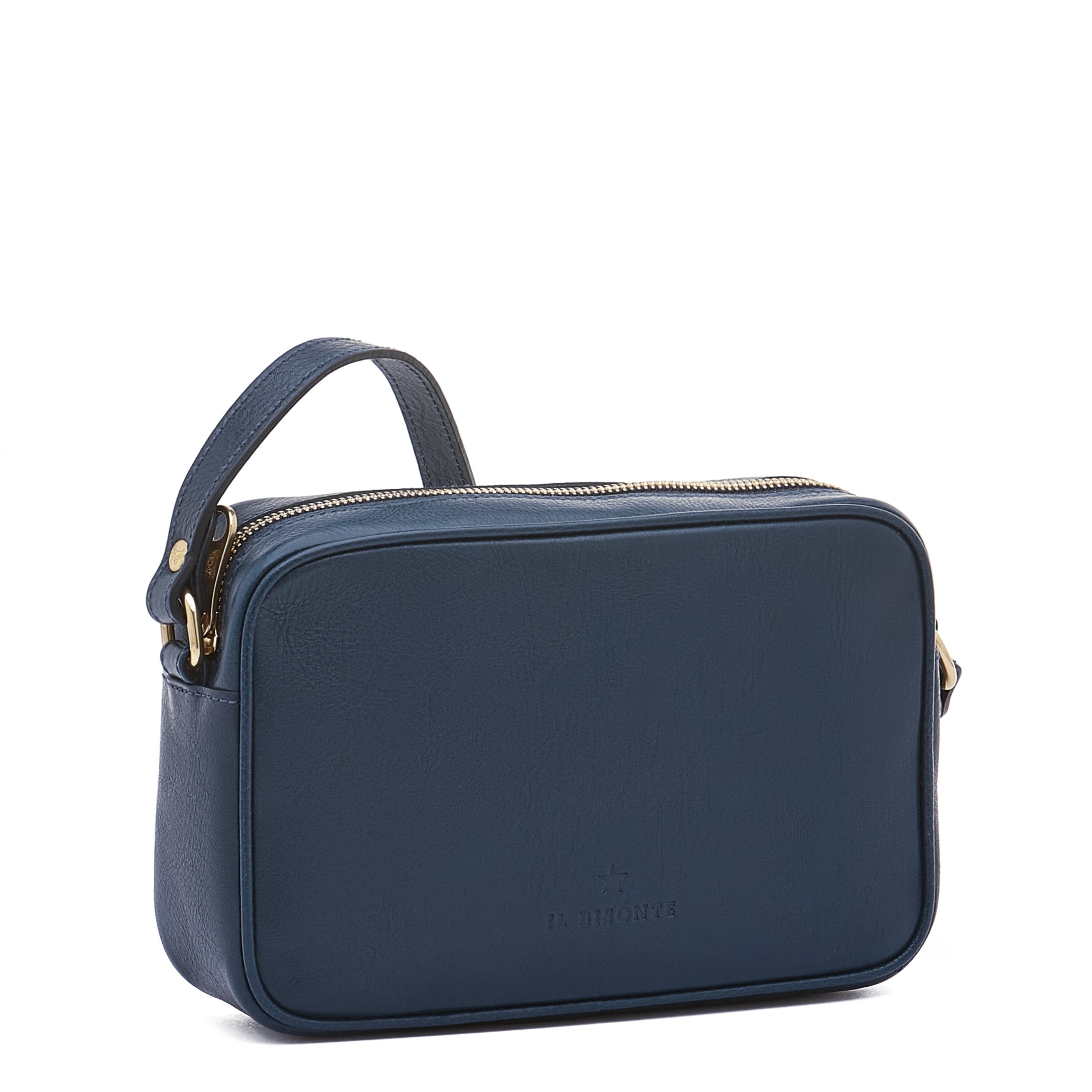 Il Bisonte Oliveta Umhängetasche Blau Vollleder
