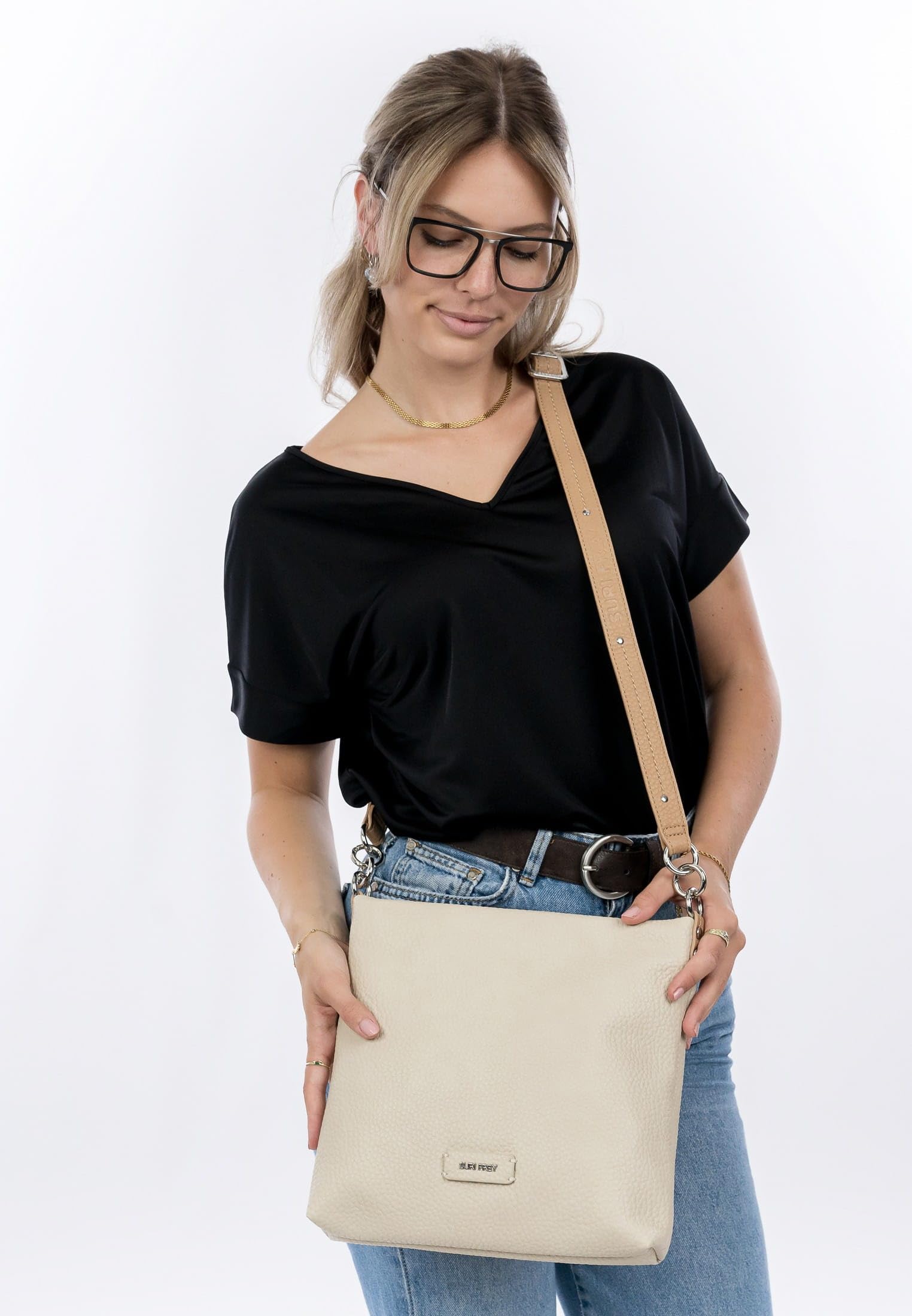 SURI FREY Batty Shoulder Bag Schultertasche Beige Zipper