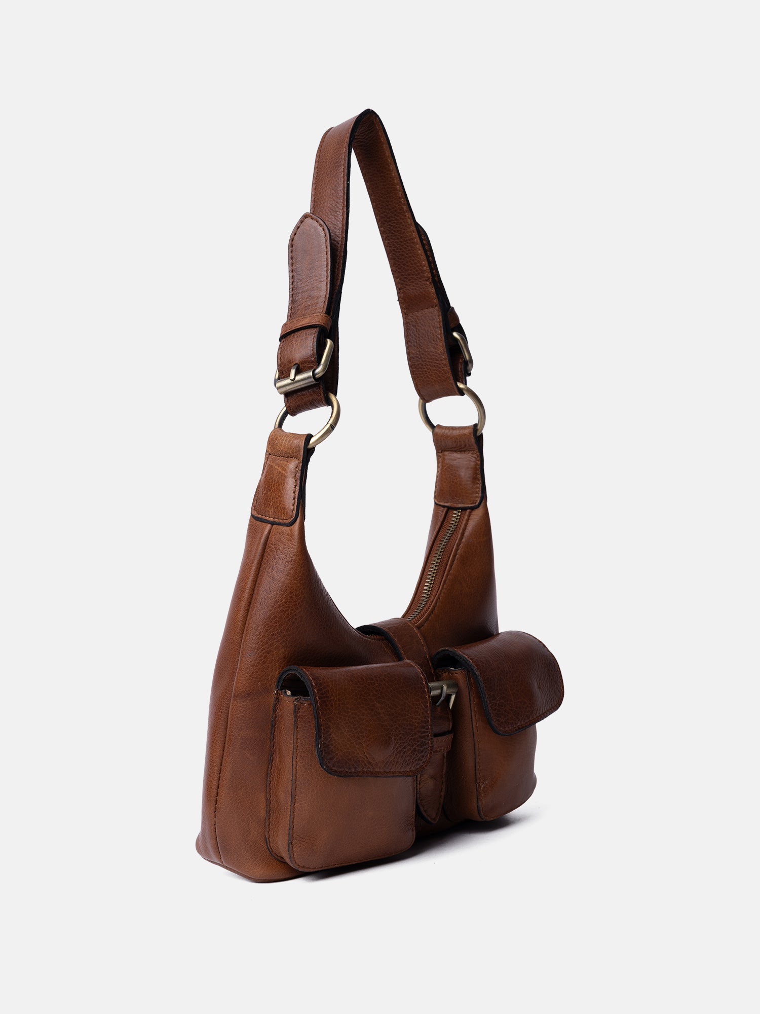 RE:DESIGNED Solvej Small Umhängetasche Walnut Vollleder