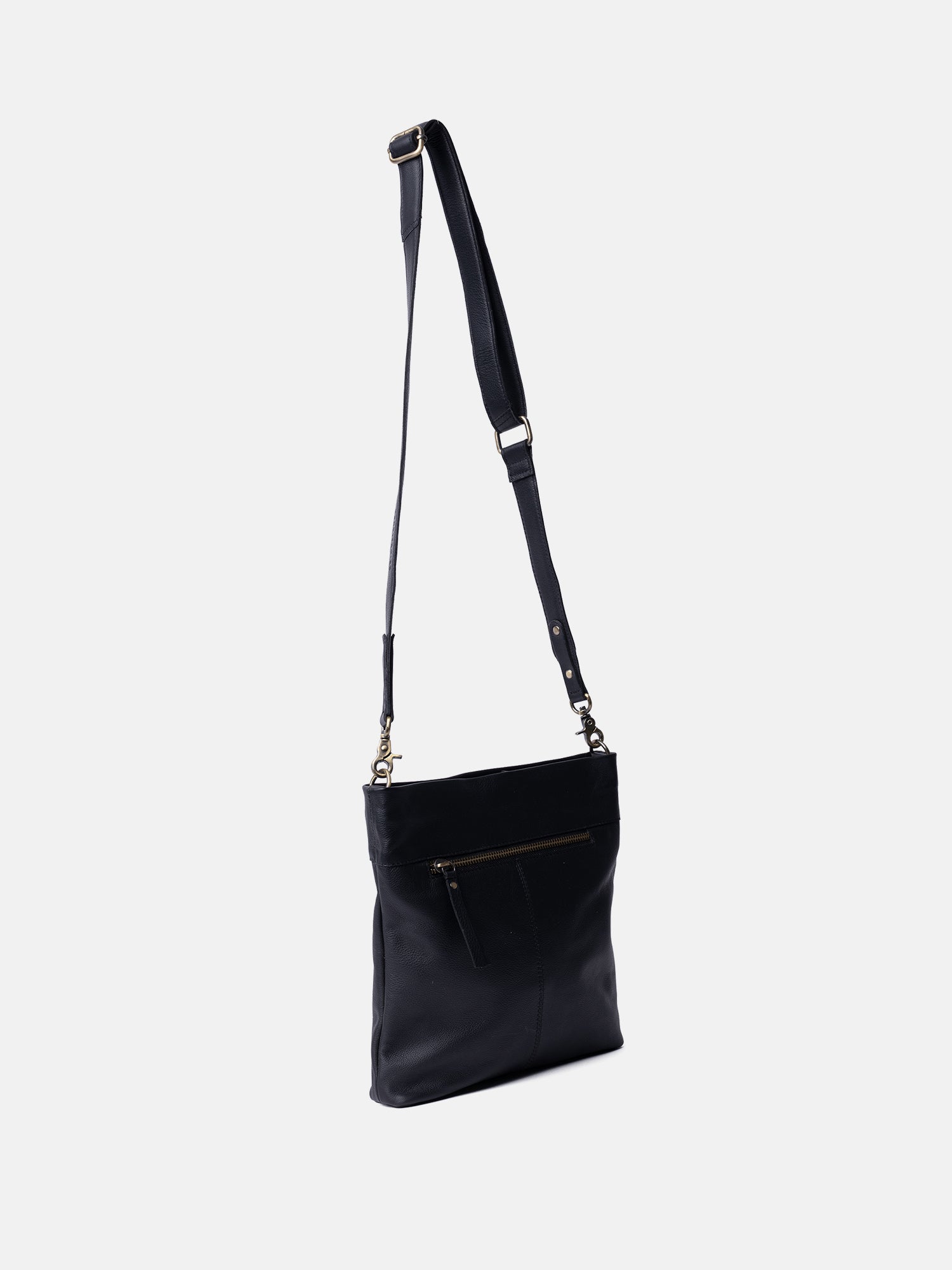 RE:DESIGNED Olea Small Umhängetasche Schwarz Vollleder