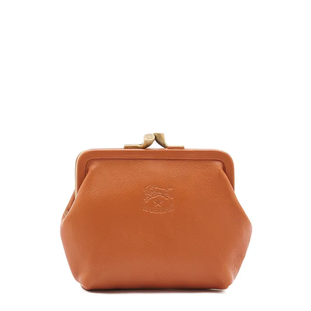 Il Bisonte Portemonnaie Karamell Vollleder mit Clip