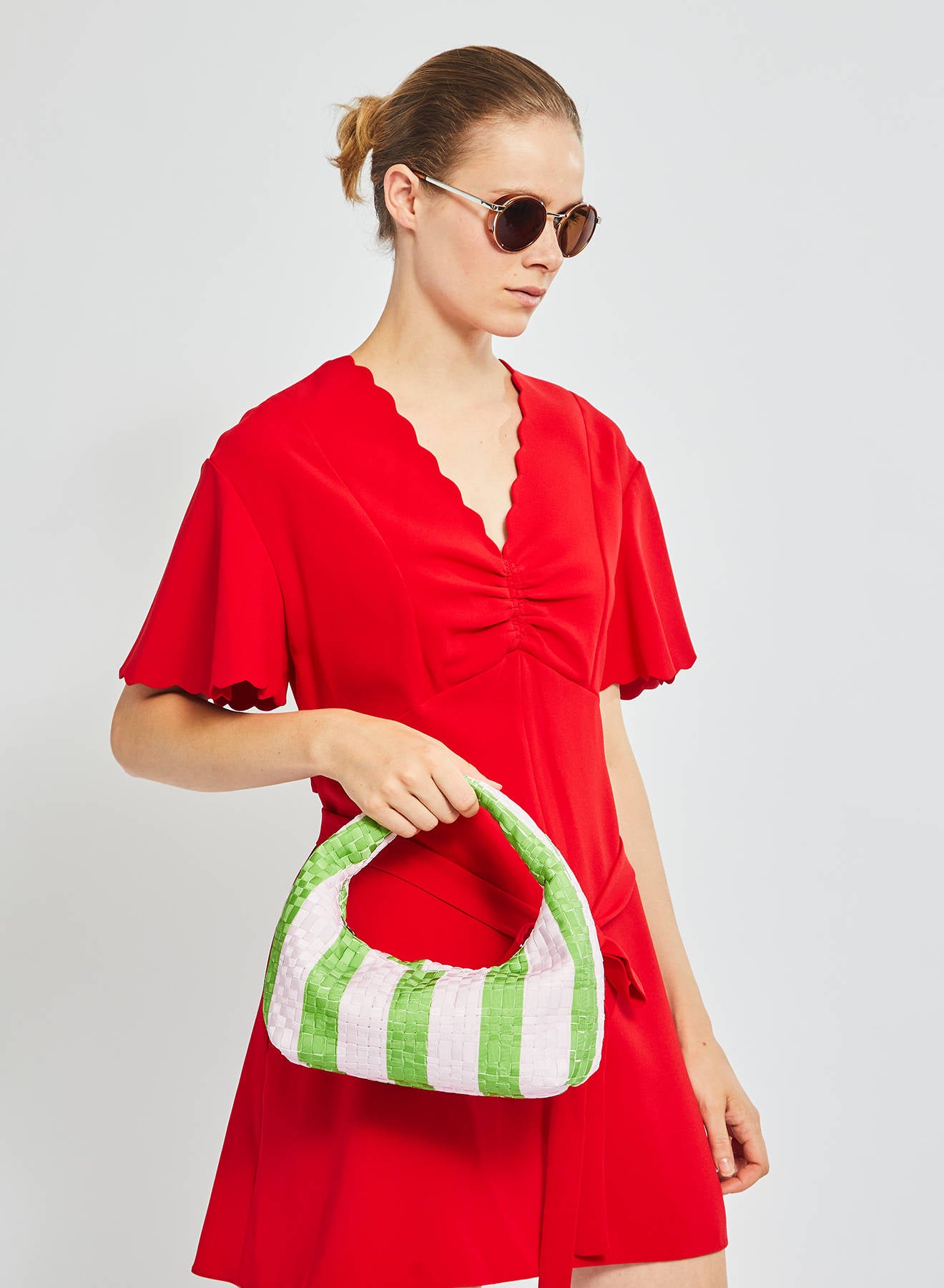 Maria la Rosa Rebirth Stripe Umhängetasche Cielo