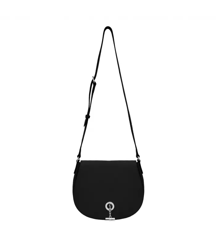 Lamarthe Paris Umhängetasche Schwarz Vollleder 26 cm