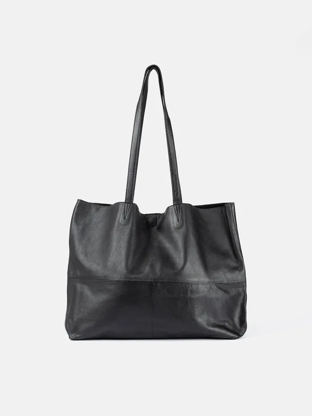 RE:DESIGNED Urban Marlo Shopper Schwarz Vollleder