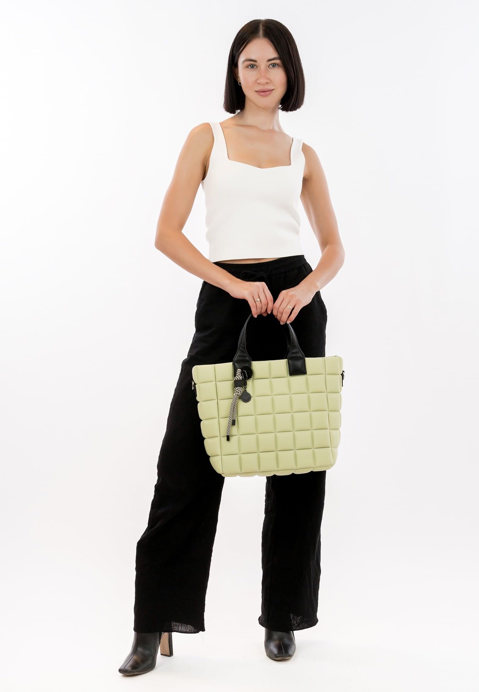 SURI FREY Jancy Cityshopper M Schultertasche Pistachio gesteppt