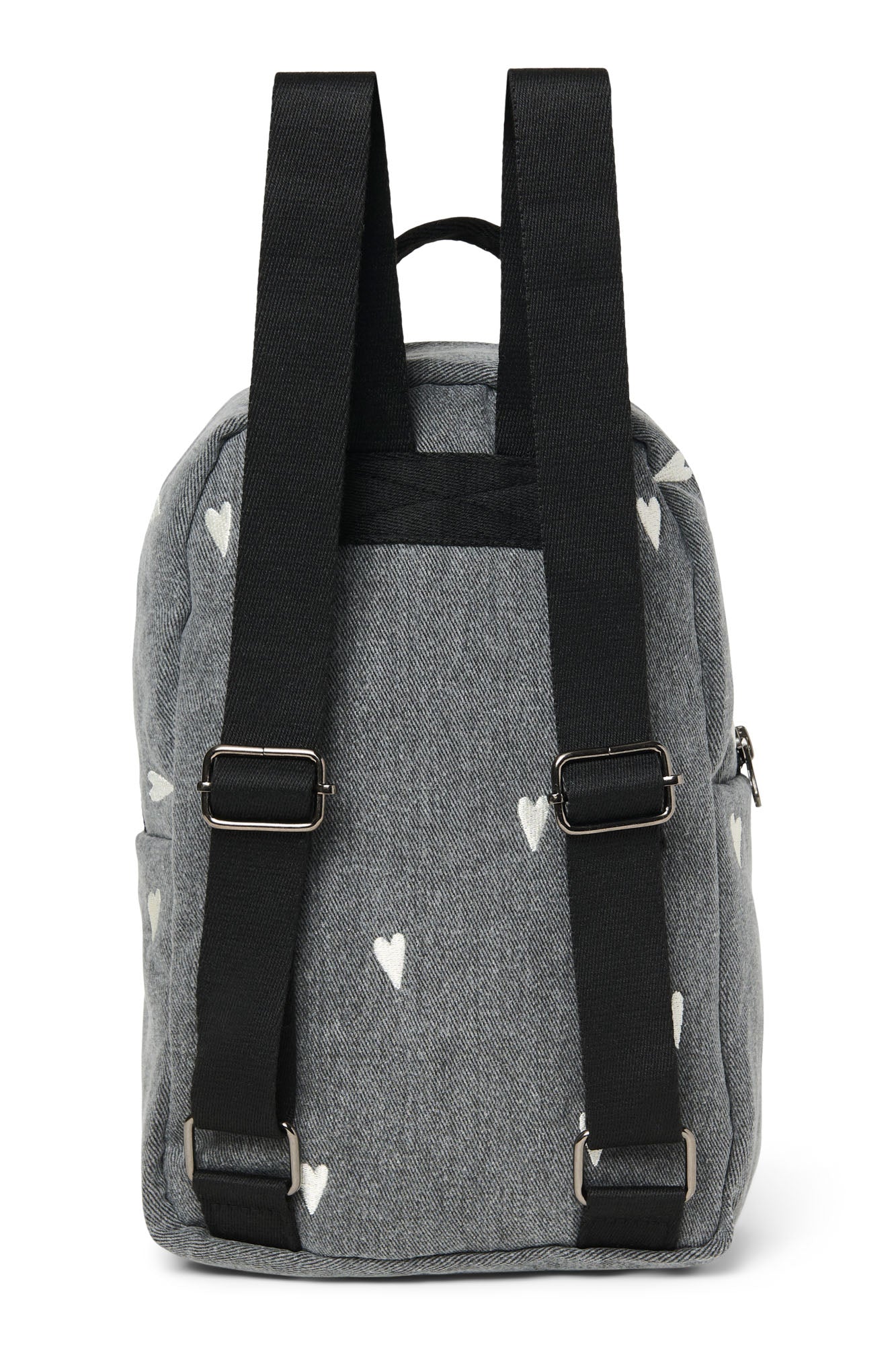 Studio Noos Denim Mini Backpack 1090 Rucksack Grey Hearts