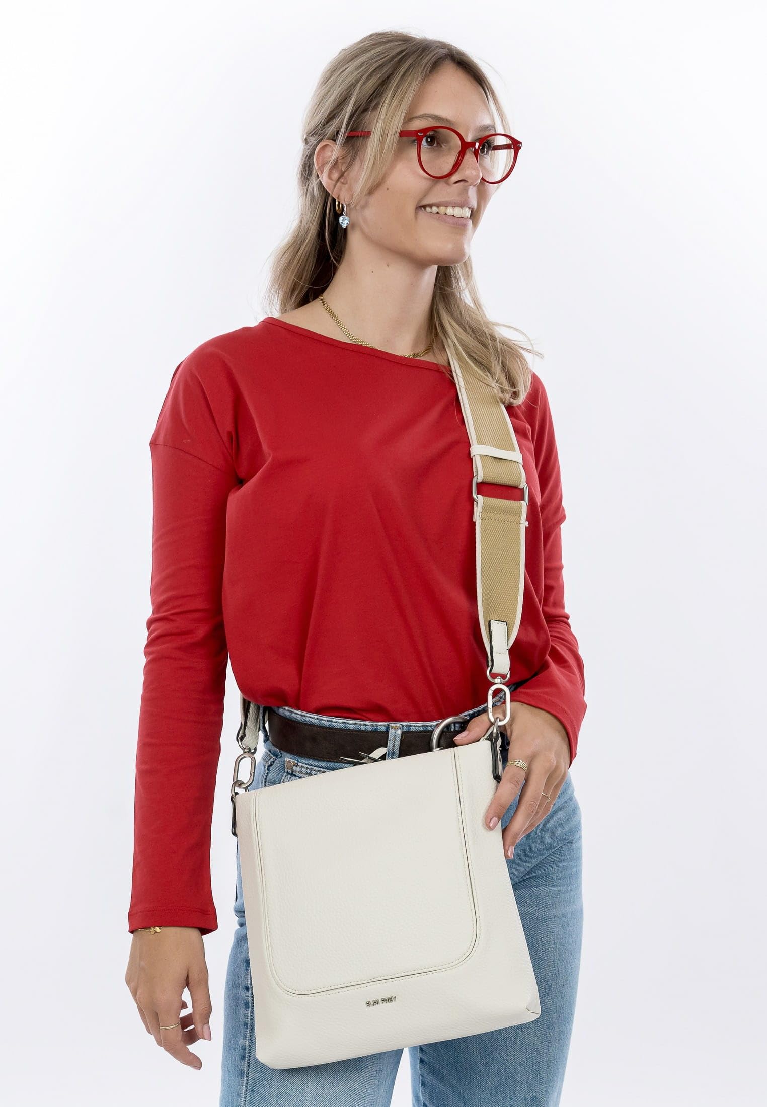 SURI FREY Kimberly Crossover Umhängetasche Ecru 26cm