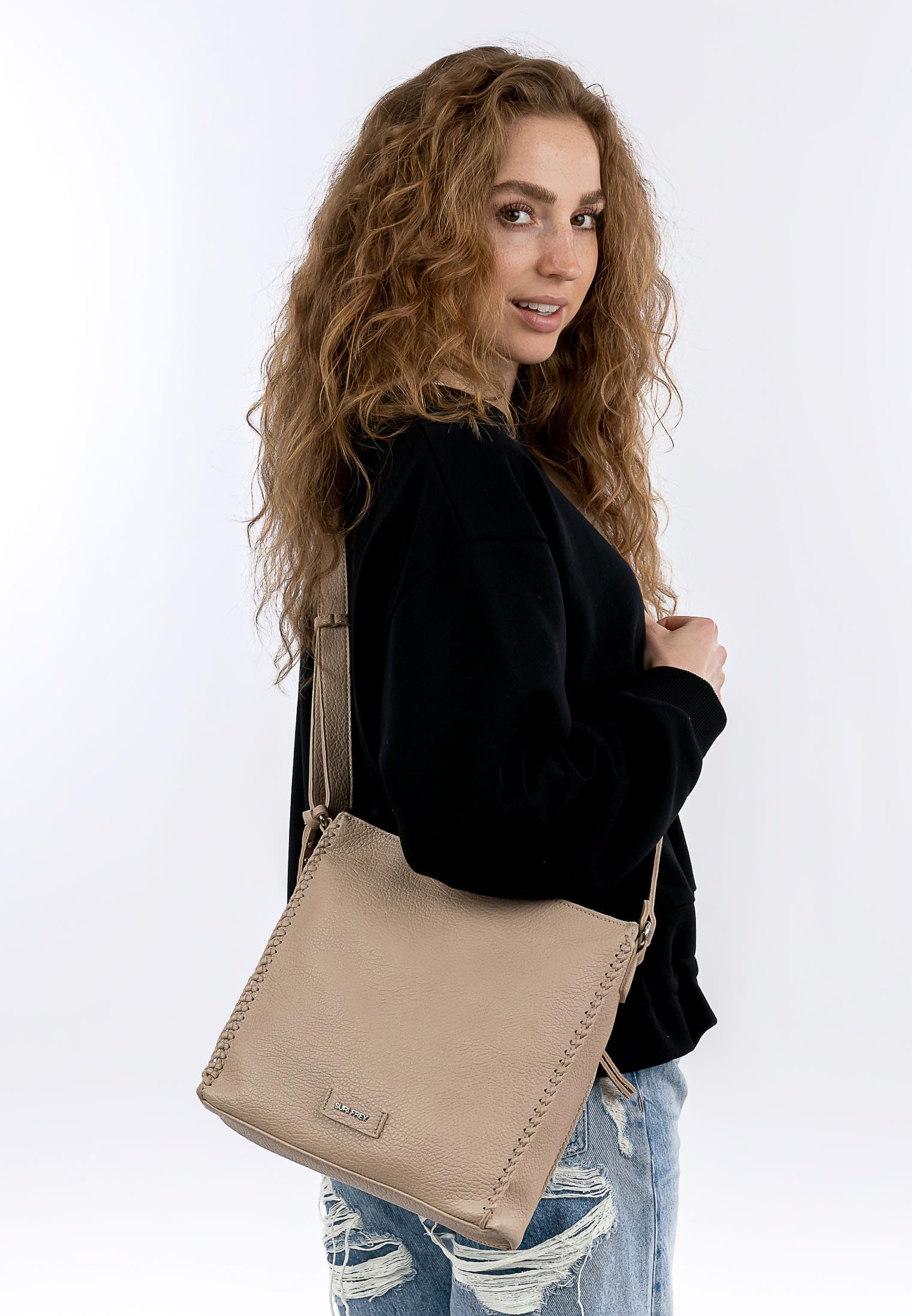 SURI FREY Franzy Crossover Bag Umhängetasche Sand verstellbar