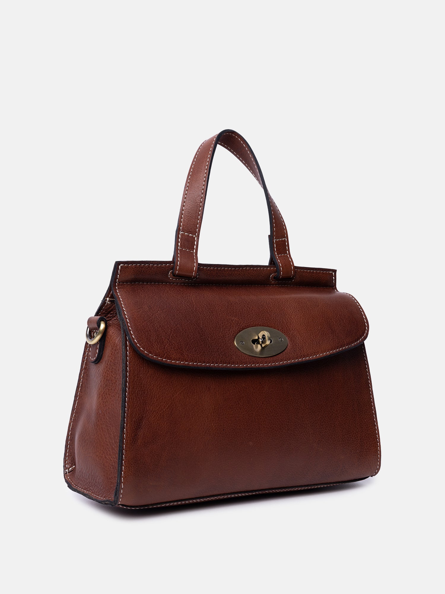 RE:DESIGNED Saya Medium Umhängetasche Cognac Vollleder