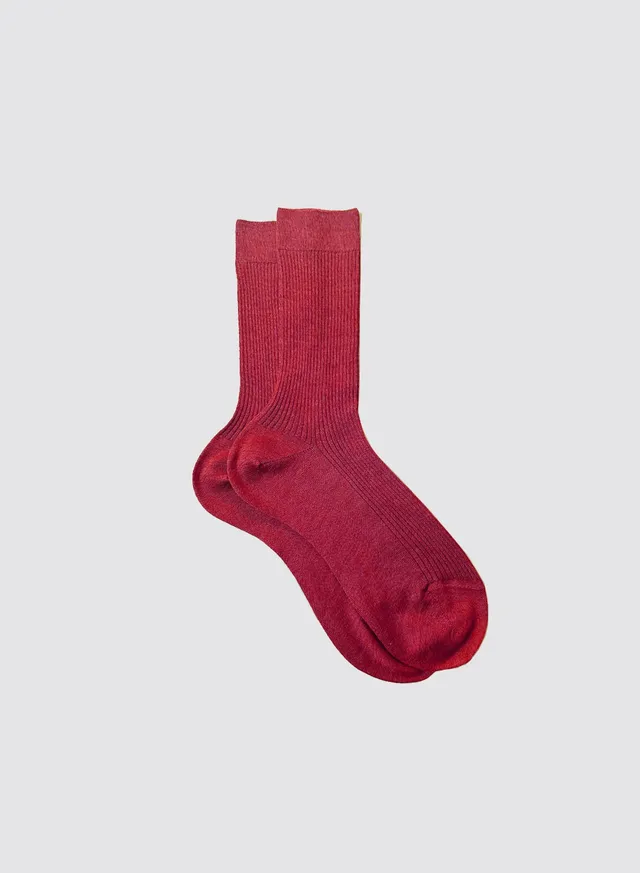 Maria la Rosa AWS24.35 Socken rot Kaschmir Seide