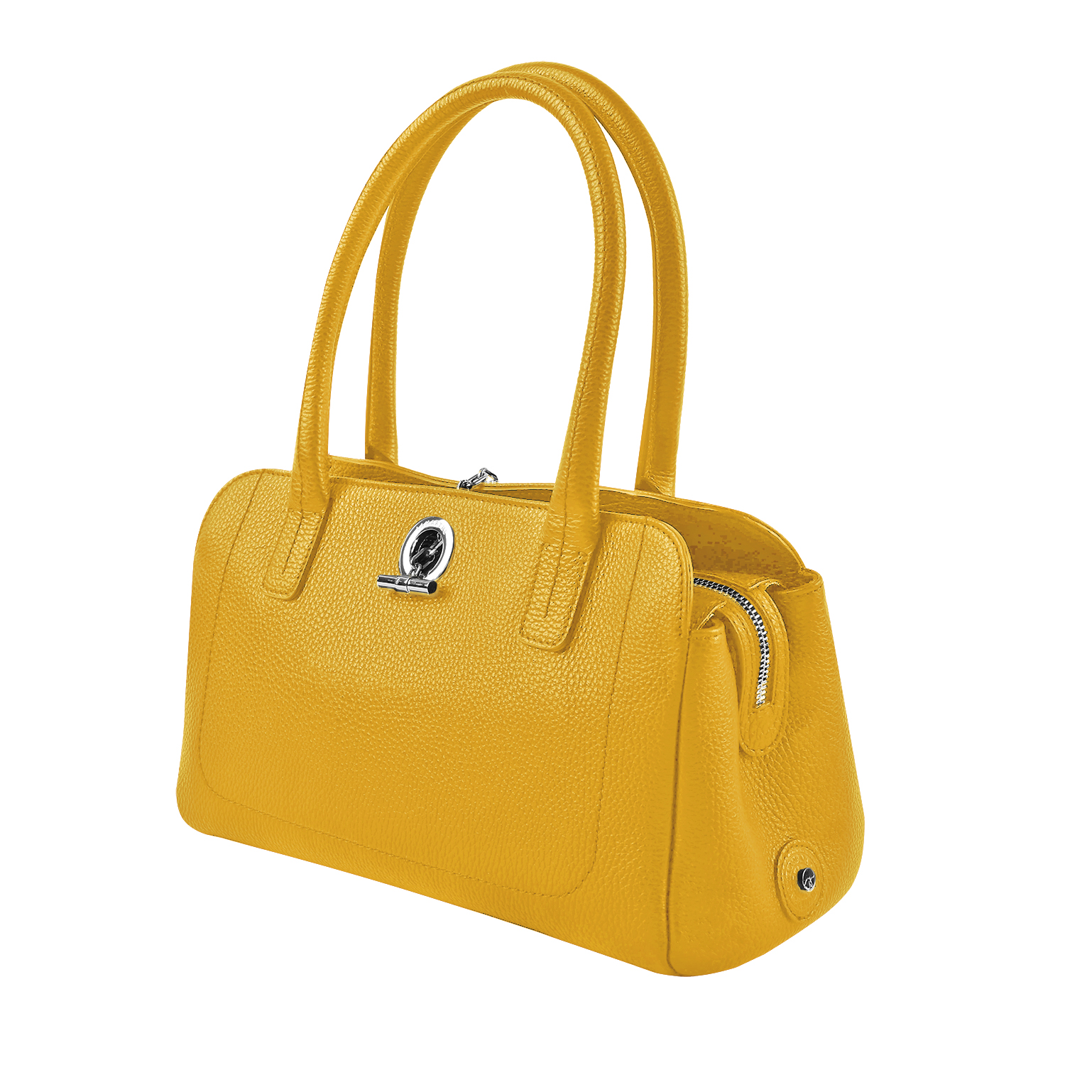 Lamarthe Paris Schultertasche Gelb Rindsleder Made in Italy