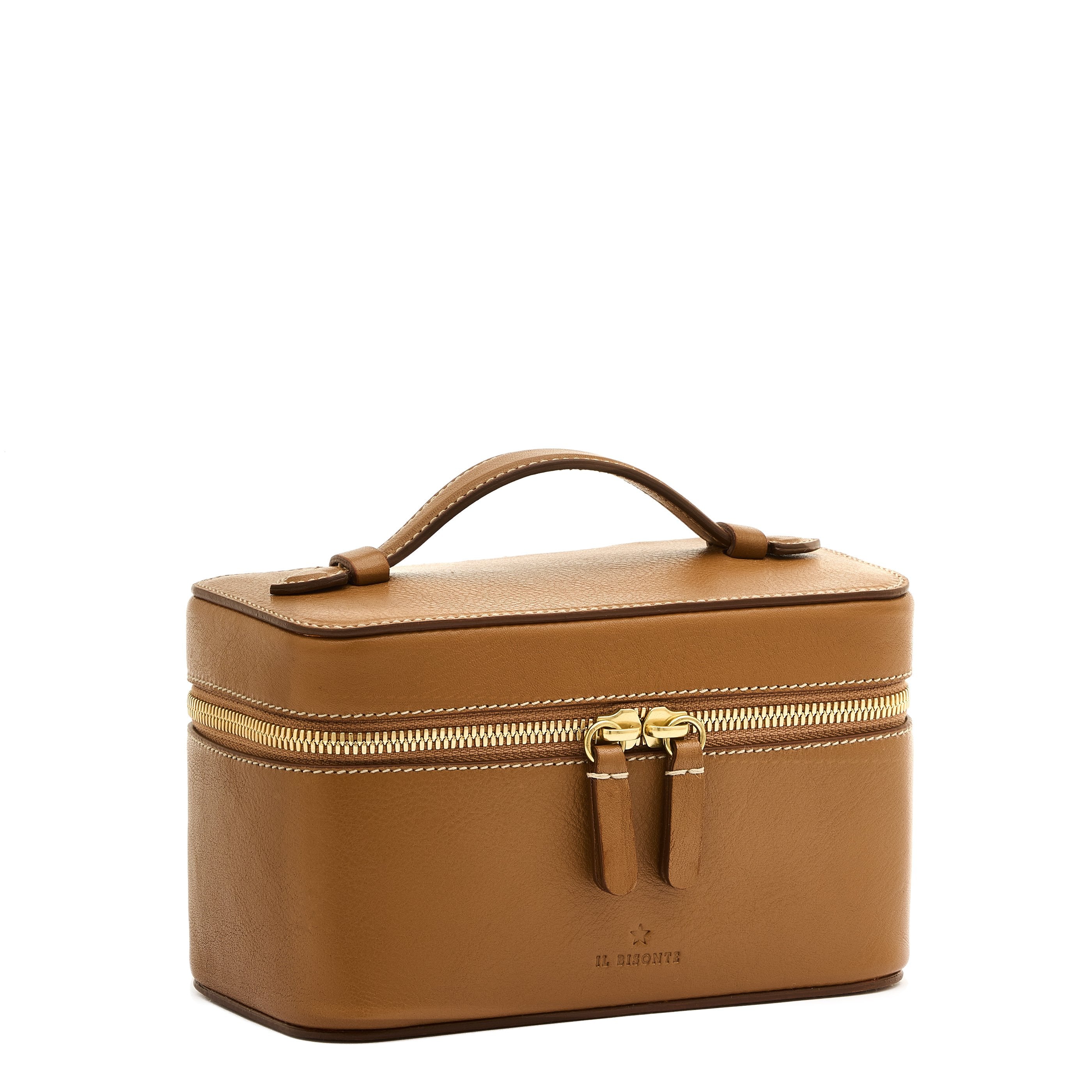 Il Bisonte Musa Kosmetiktasche Gianduia Vollleder