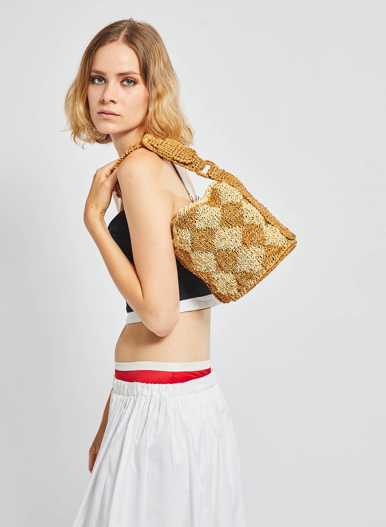 Maria la Rosa Ottawa Mini Bucket Tasche Natural Raffia
