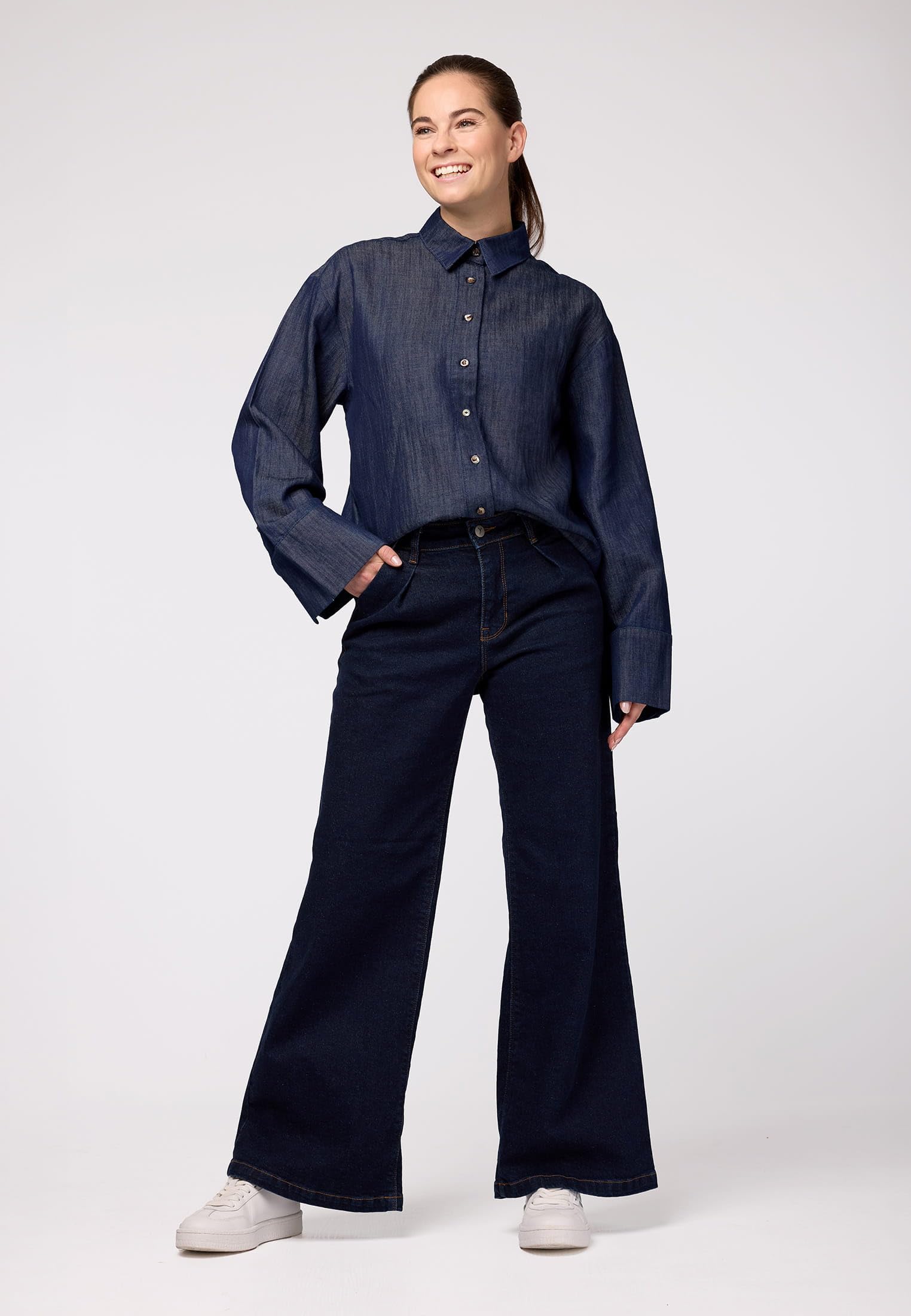 SURI FREY SFY Freyday SW10061 Leinenhemd XS Jeansoptik