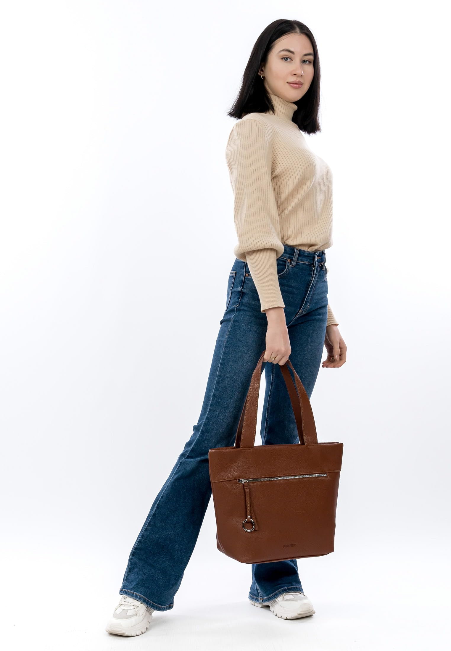 SURI FREY Debby Cityshopper L Shopper Cognac DIN A4