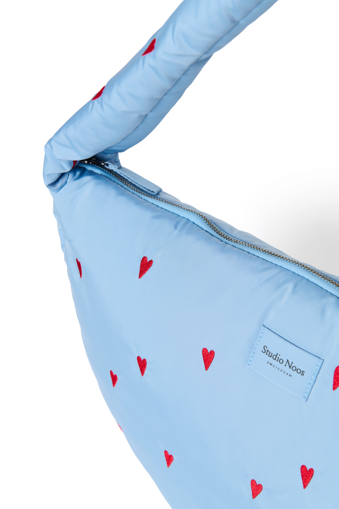 Studio Noos Puffy Cross Body Bag Umhängetasche Light Blue Hearts