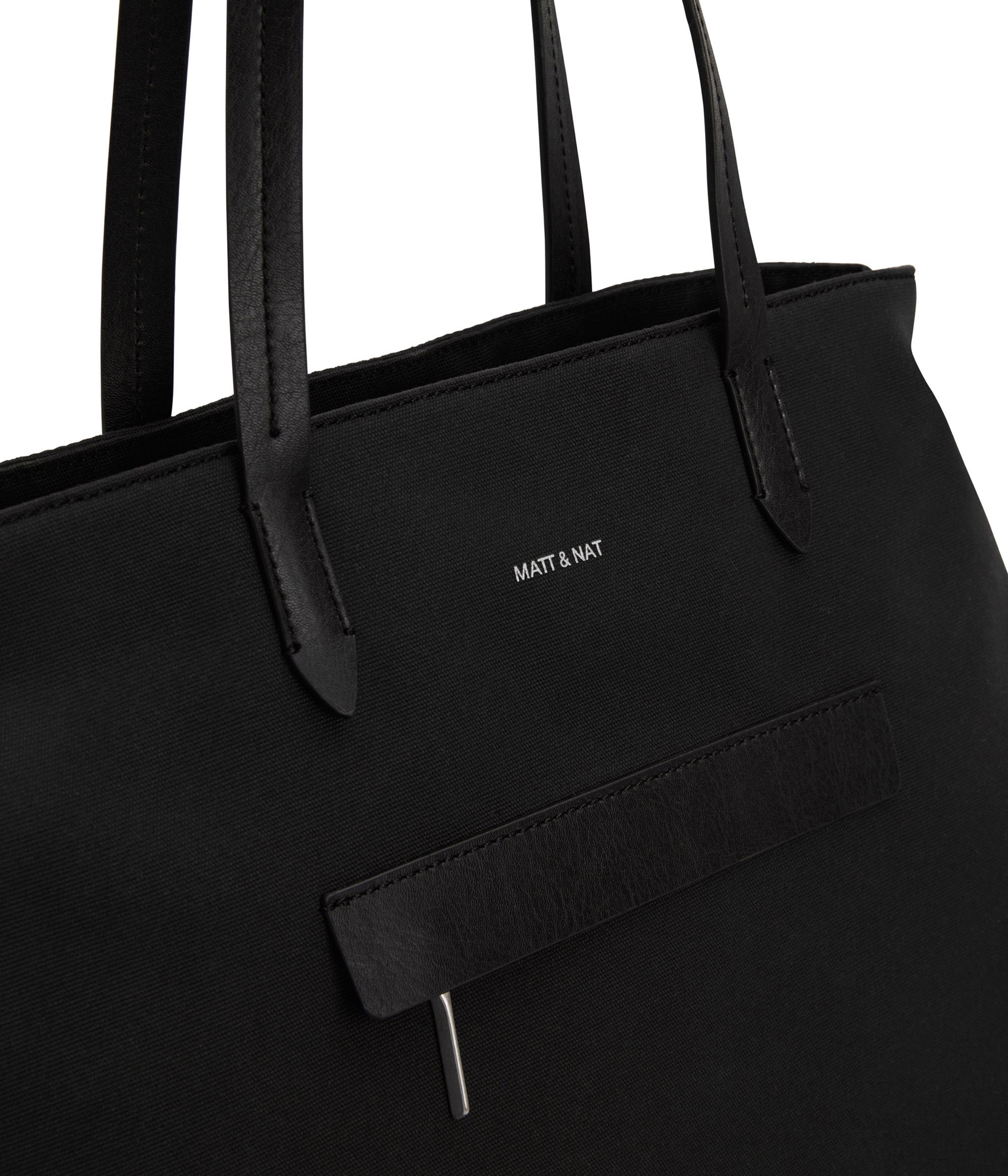 Matt & Nat Leiden Canvas Shopper Schwarz Laptop