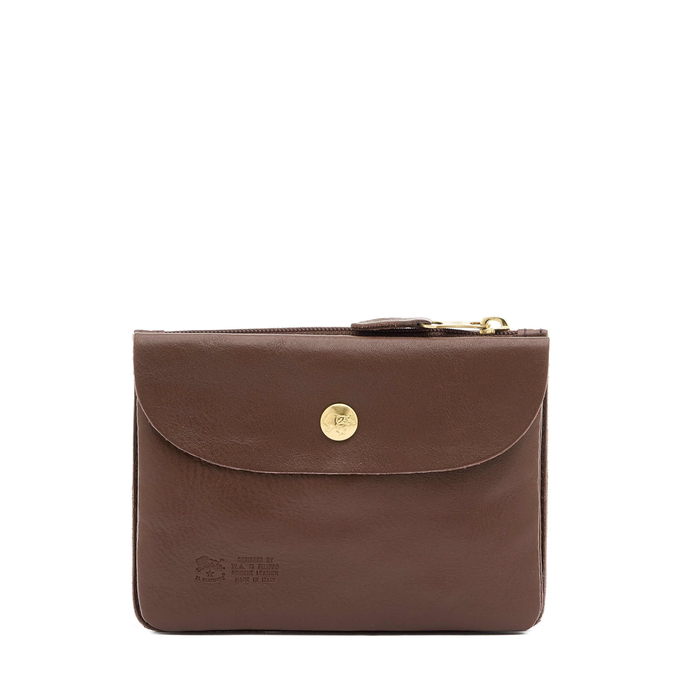 Il Bisonte Clutch Vollleder Tabakbraun 3 Fächer