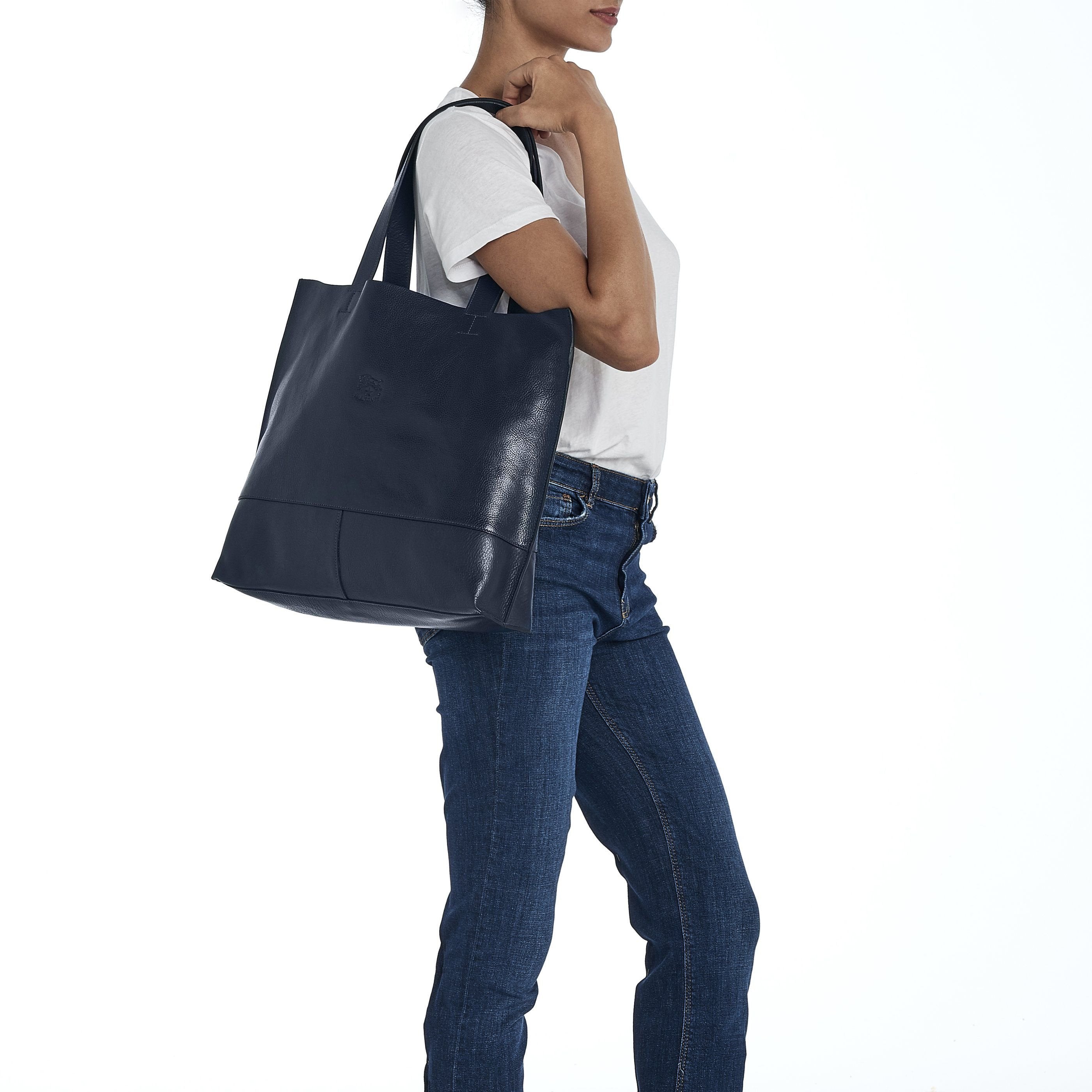 Il Bisonte Talamone Shopper Vollleder blau